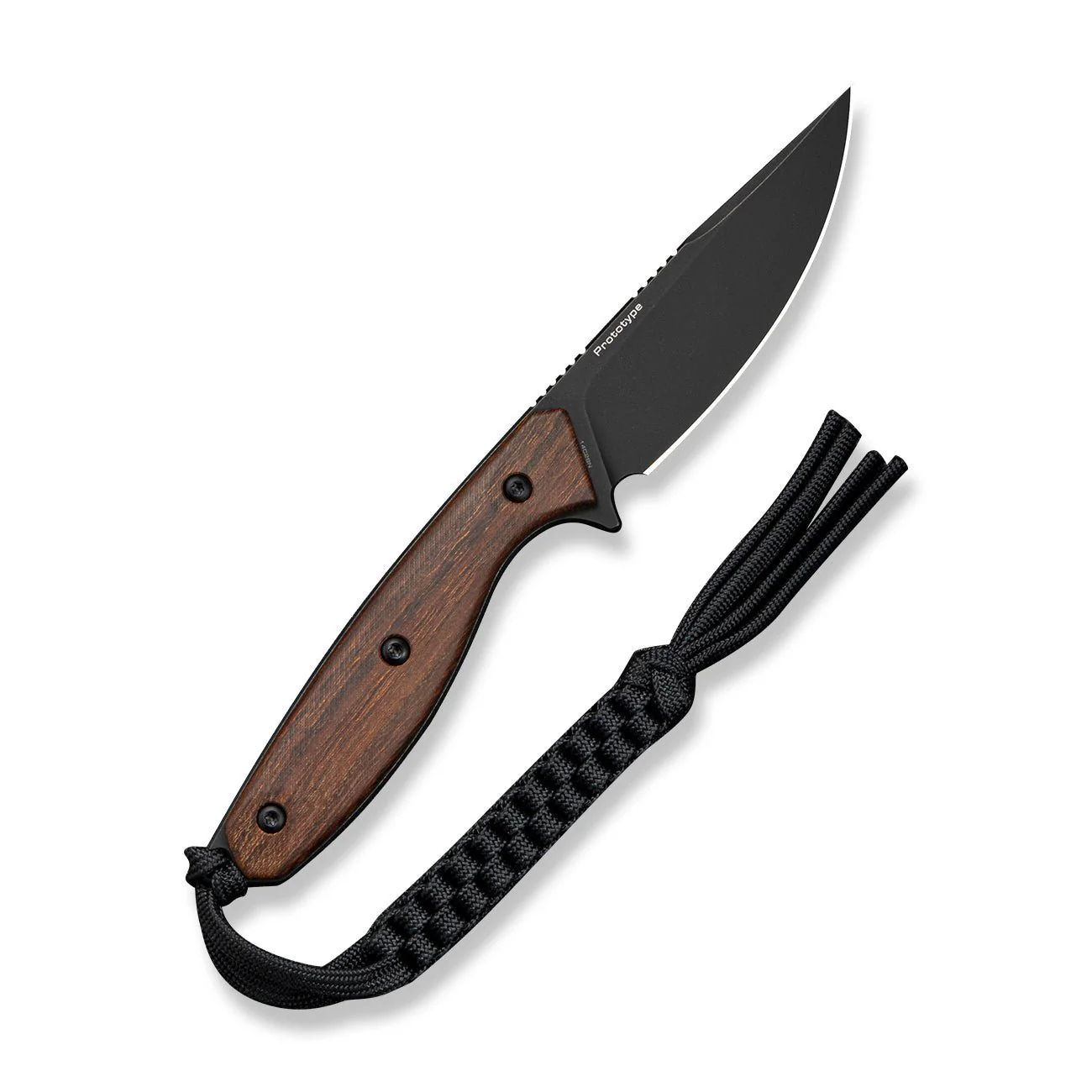 CIVIVI Riftedge Fixed Blade Knife Iron Wood Handle (3.01" Black Stonewashed 14C28N Blade) C25050 Sample2, With 1PC Black Lanyard, Black Kydex Sheath & T-Clip - Image 4