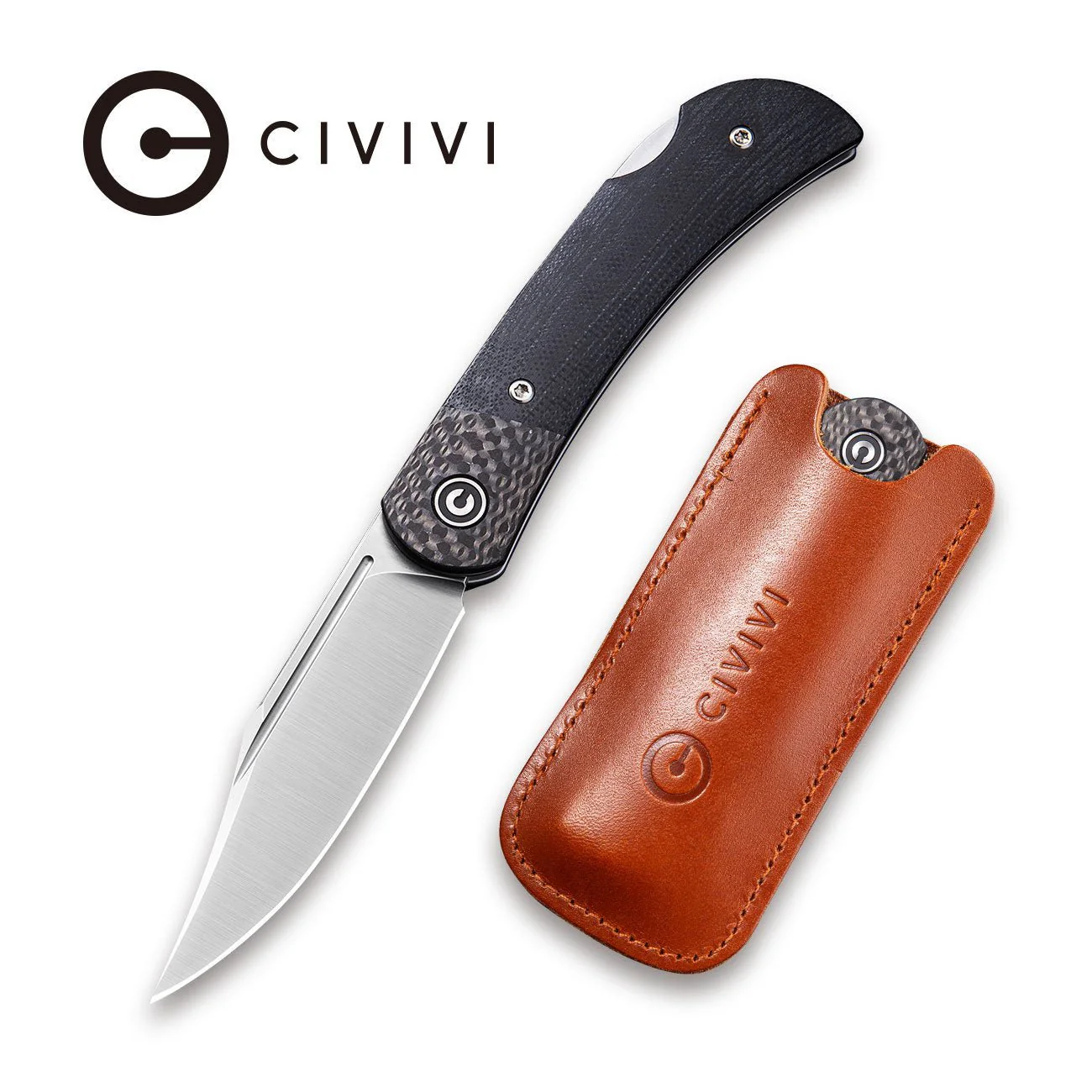 CIVIVI Rustic Gent Lock Back Knife G10 & Carbon Fiber Handle (2.97" D2 Blade) C914A