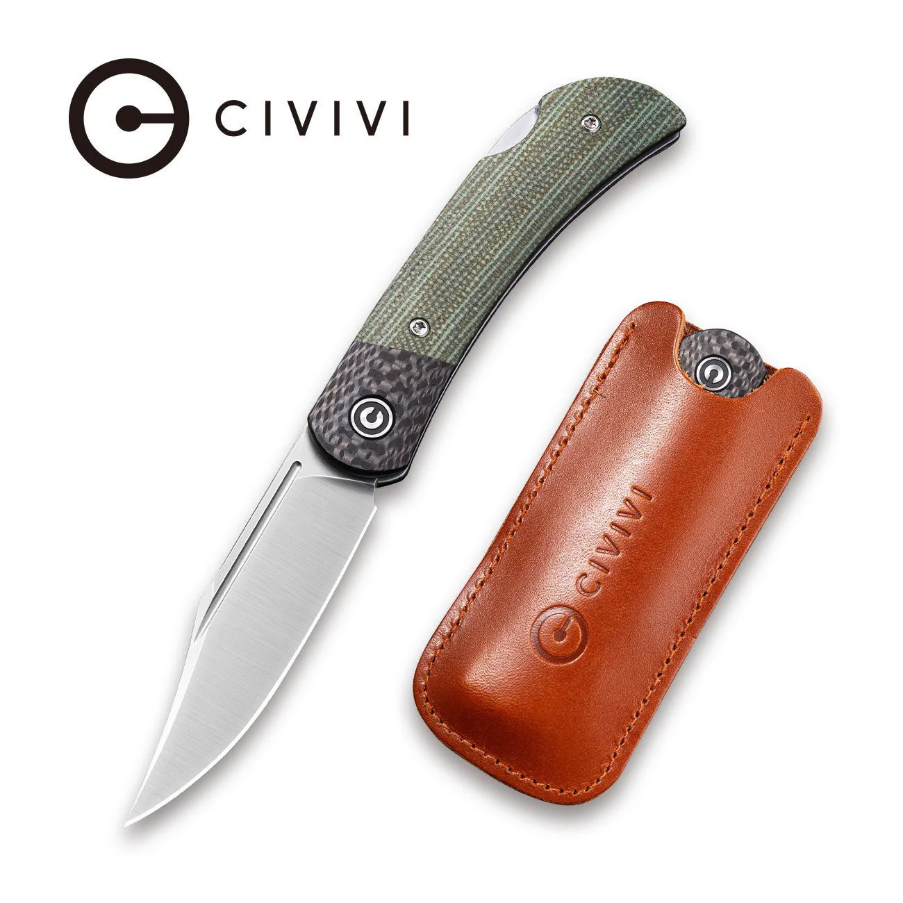 CIVIVI Rustic Gent Lock Back Knife Micarta & Carbon Fiber Handle (2.97" D2 Blade) C914B