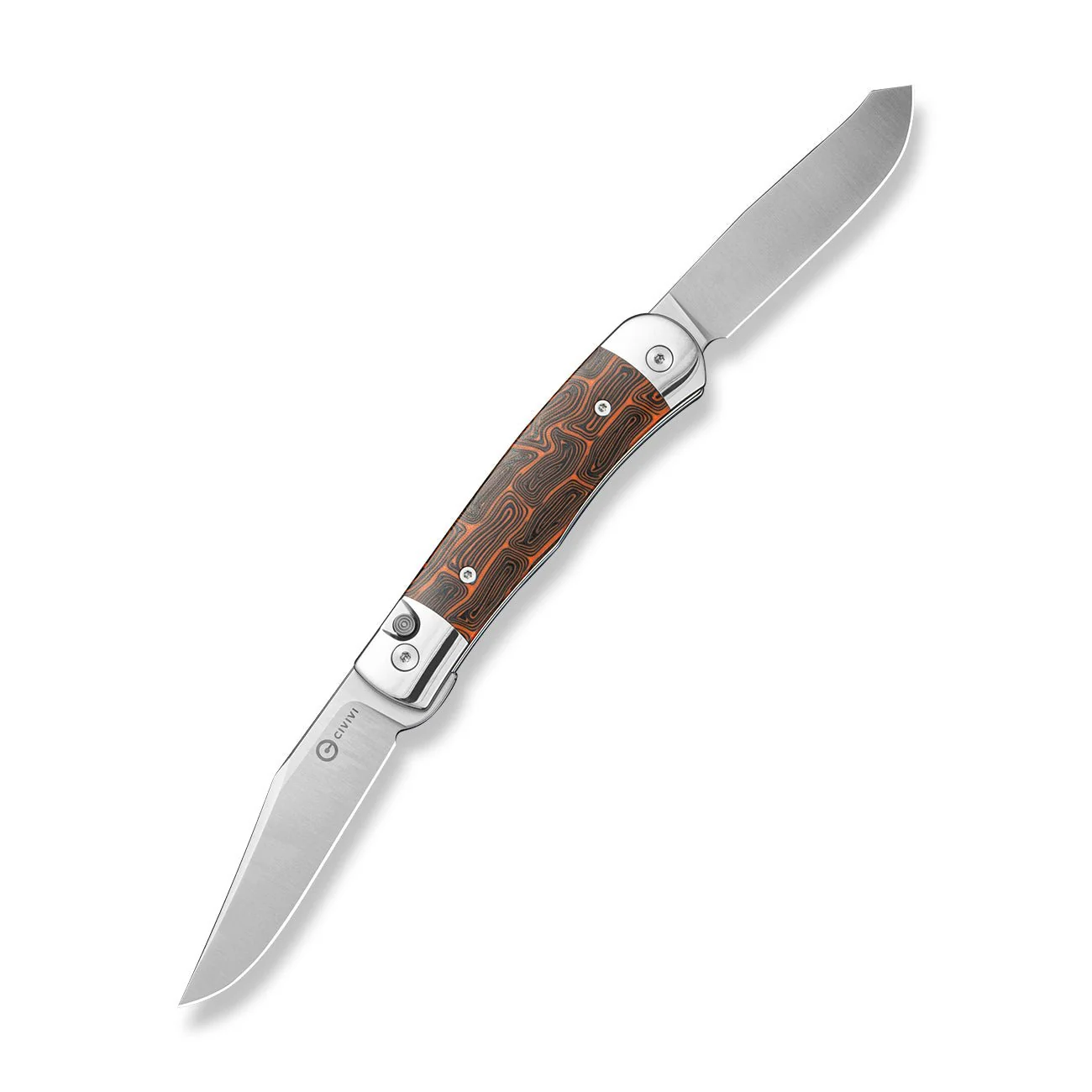 CIVIVI Sample Button Lock & Slip Joint Knife Stainless Steel With Black / Orange G10 Inlay (3.19" Satin Finished 14C28N Blade) C24078 Sample1 - Image 3