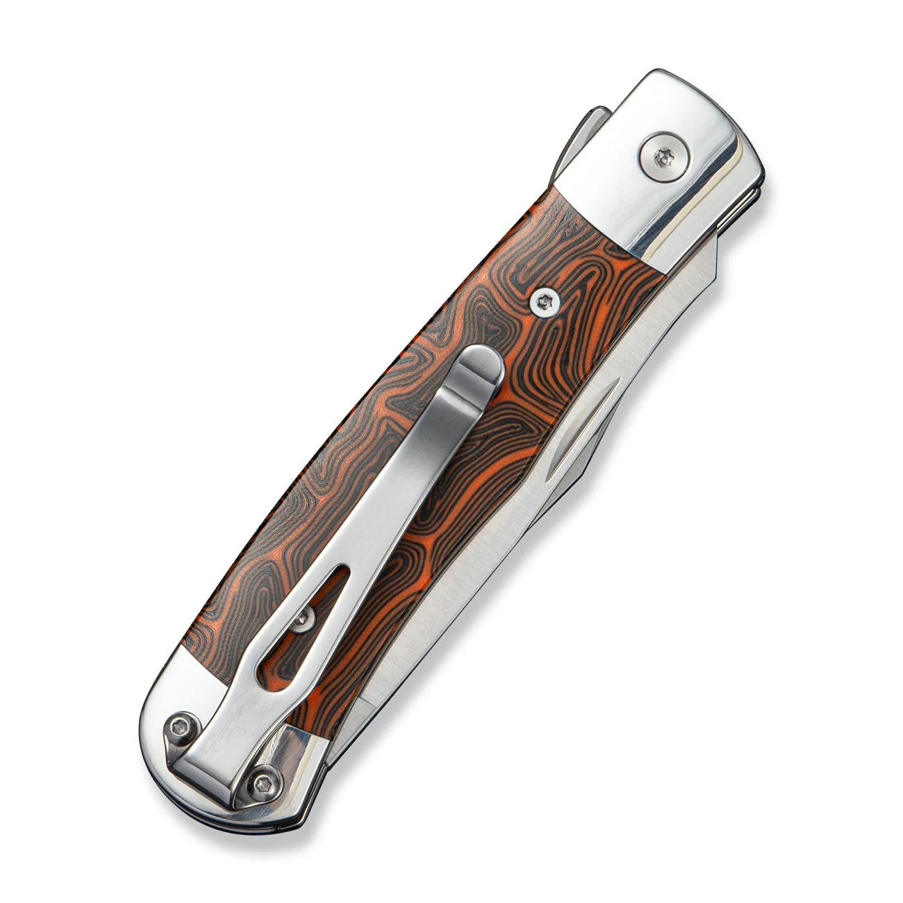 CIVIVI Sample Button Lock & Slip Joint Knife Stainless Steel With Black / Orange G10 Inlay (3.19" Satin Finished 14C28N Blade) C24078 Sample1 - Image 4