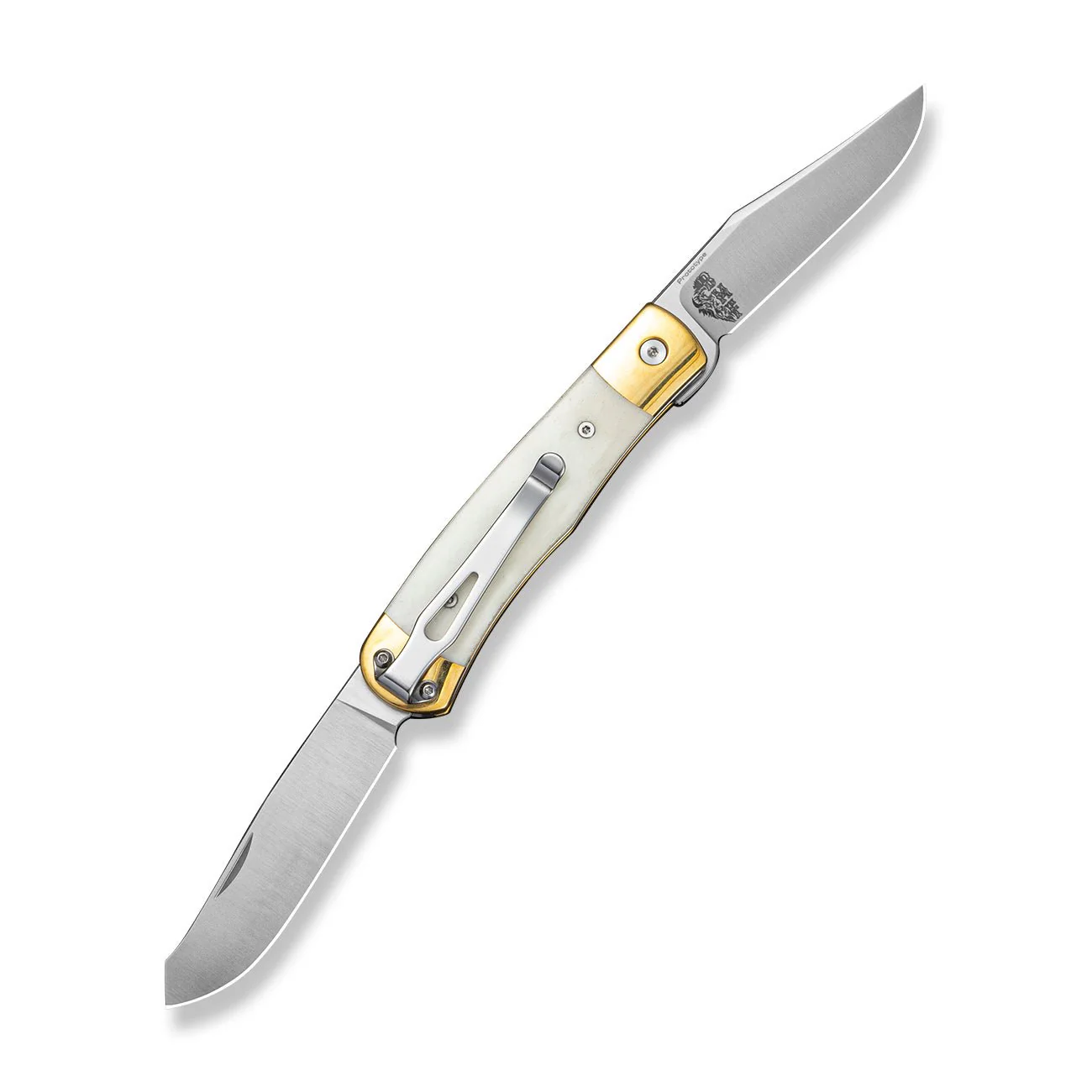 CIVIVI Sample Button Lock & Slip Joint Knife Nickel Silver With Bone Inlay (3.19" Satin Finished 14C28N Blade) C24078 Sample2 - Image 2