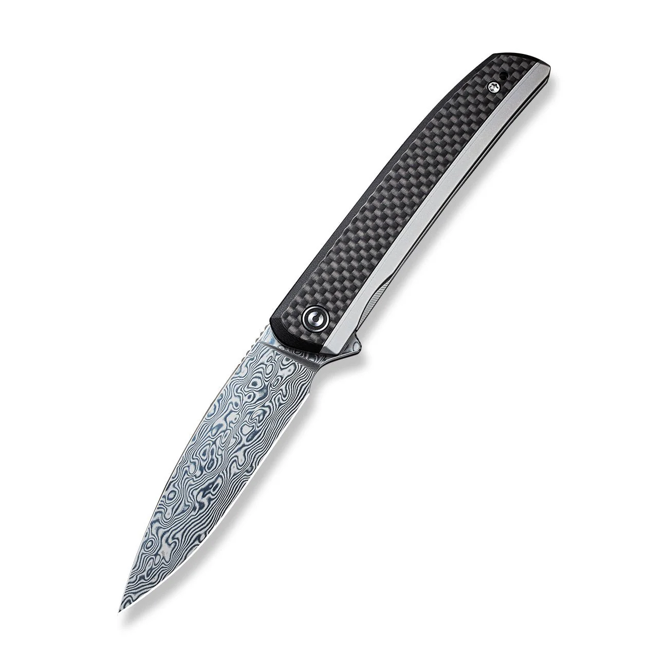 CIVIVI Savant Flipper Knife Stainless Steel & G10 & Carbon Fiber Handle (3.47" Damascus Blade) C20063B-DS1 - Image 3