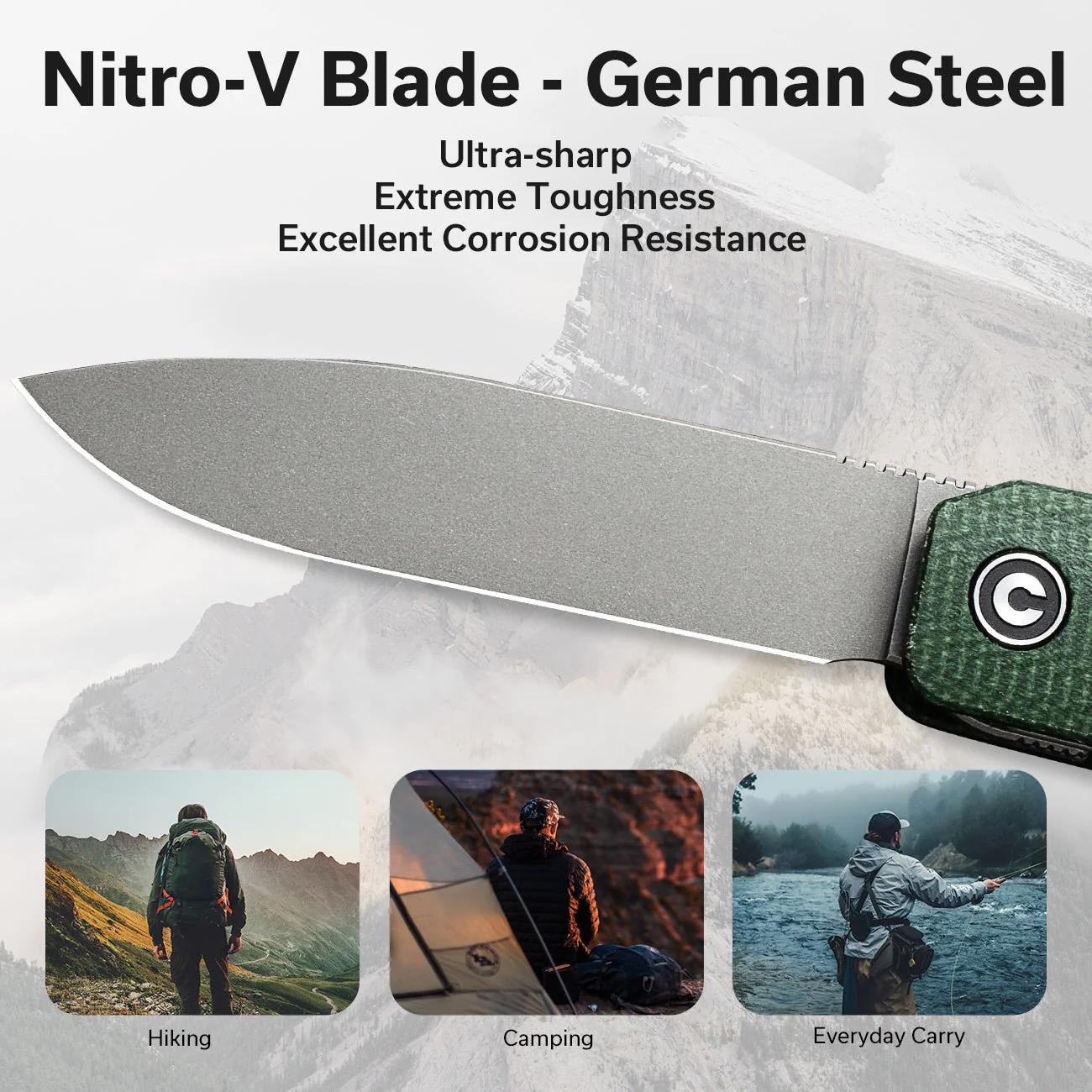 CIVIVI Sendy Flipper Knife Micarta Handle (2.83" Nitro-V Blade) C21004A-1 - Image 3