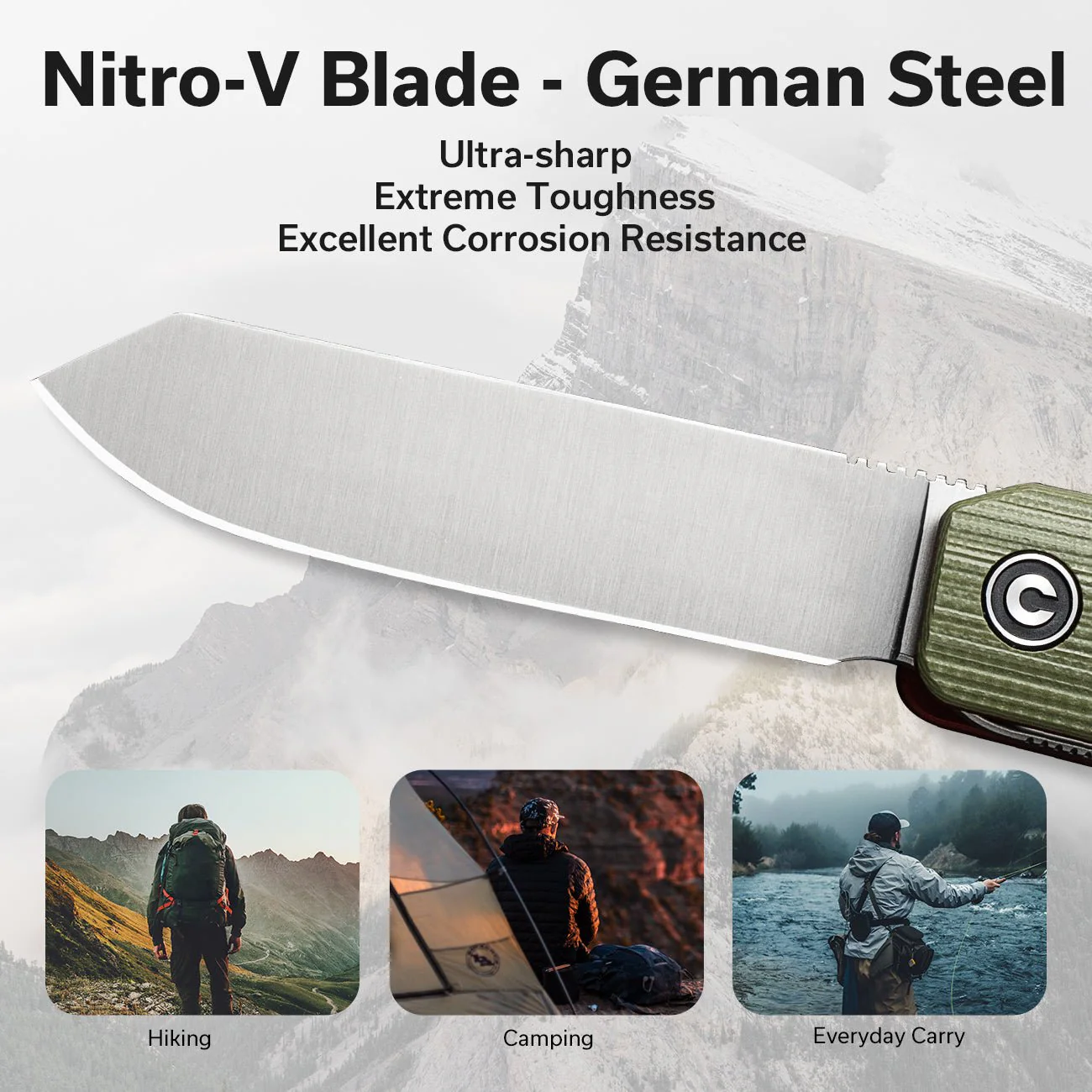 CIVIVI Sendy Flipper Knife G10 Handle (2.83" Nitro-V Blade) C21004B-1 - Image 3