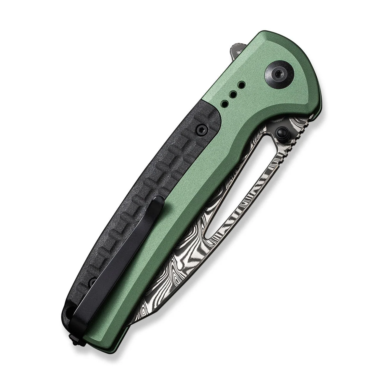 CIVIVI Sentinel Strike Flipper & Thumb Stud & Thumb Hole & Button Lock Knife Aluminum & FRN Handle (3.7" Damascus Blade) C22025B-DS1 - Image 11