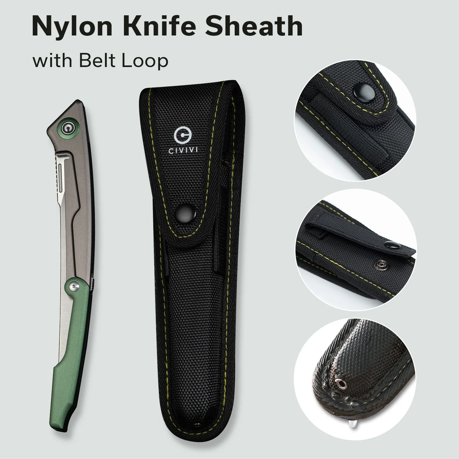 CIVIVI Shawka Folding Fillet Knife Aluminum Handle (5.81" 14C28N Blade) C22029B-3, With 1PC Black Nylon Sheath - Image 6