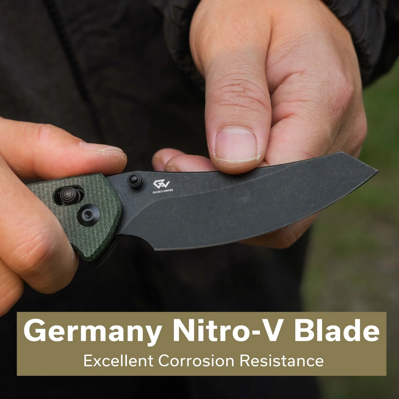 CIVIVI Sixgill Thumb Stud & Crossbar Lock Knife Micarta Handle (3.41" Nitro-V Blade) C24050-3 - Image 3