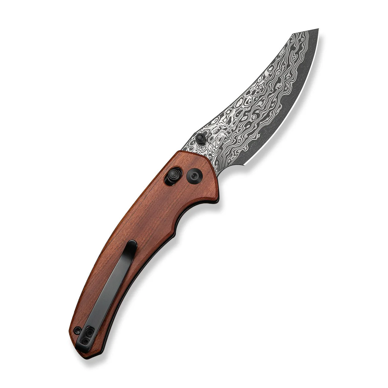 CIVIVI Sixgill Thumb Stud & Crossbar Lock Knife Wood Handle (3.41" Damascus Blade) C24050-DS1 - Image 8