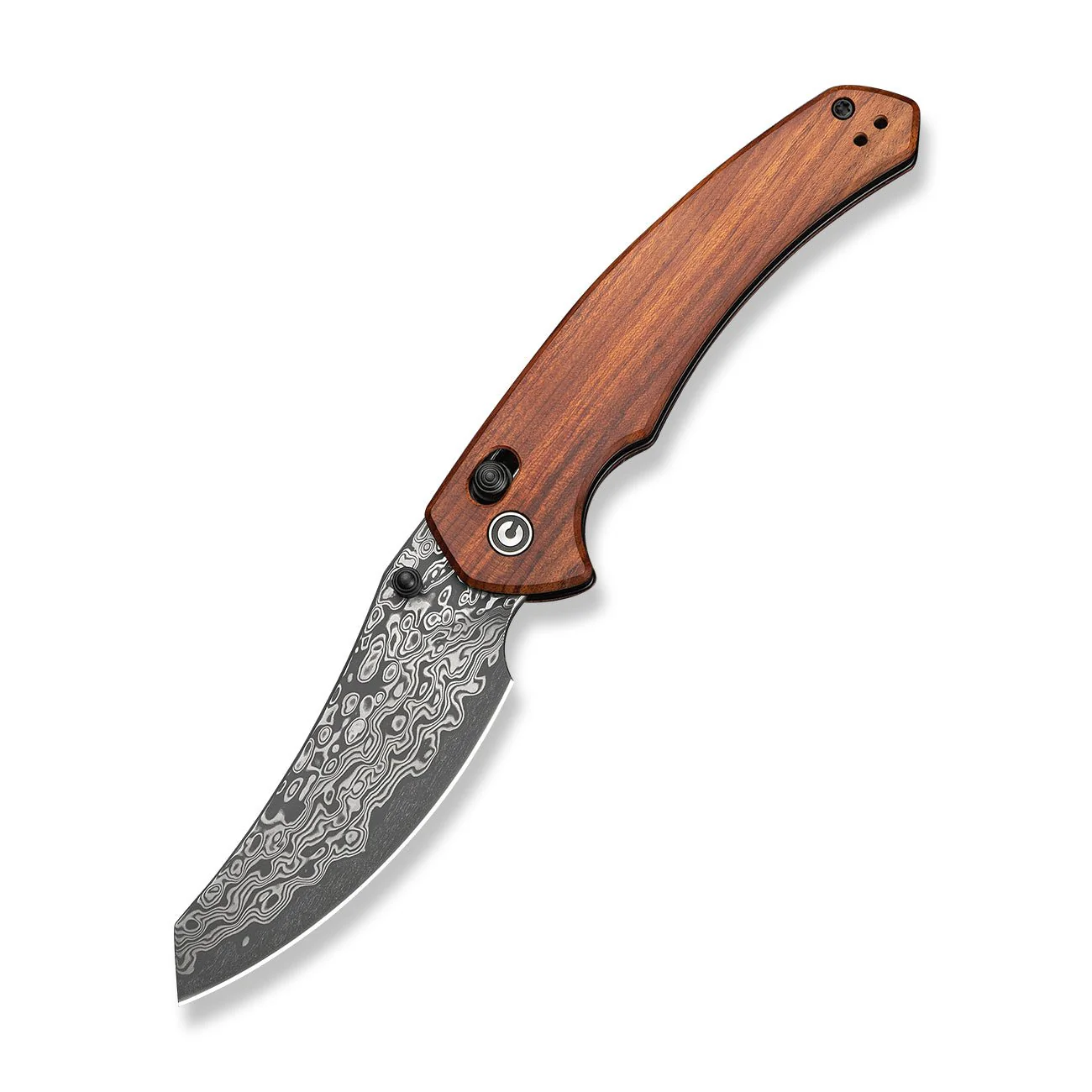 CIVIVI Sixgill Thumb Stud & Crossbar Lock Knife Wood Handle (3.41" Damascus Blade) C24050-DS1 - Image 9