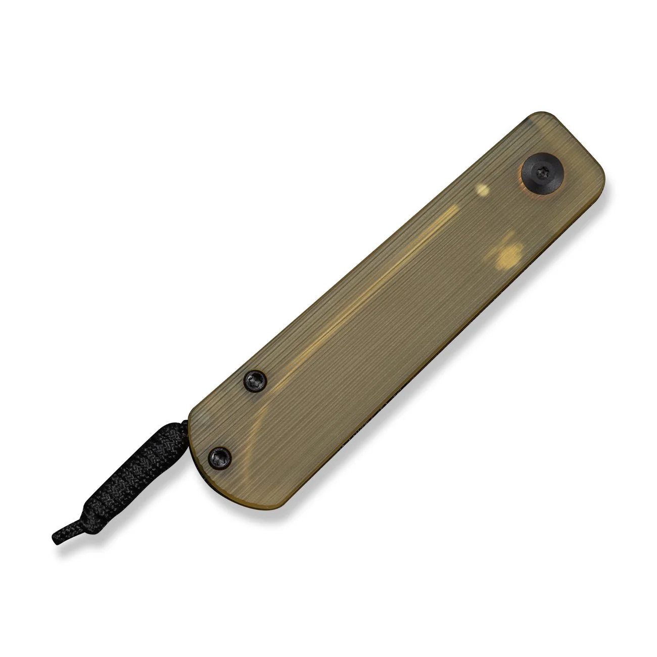 CIVIVI Slippy Sendy Slip Joint Knife Milled Bead Blasted Yellow Ultem Handle (2.81" Black Stonewashed Nitro-V Blade)  C24075A-1, With Black Paracord Lanyard Attached - Image 7