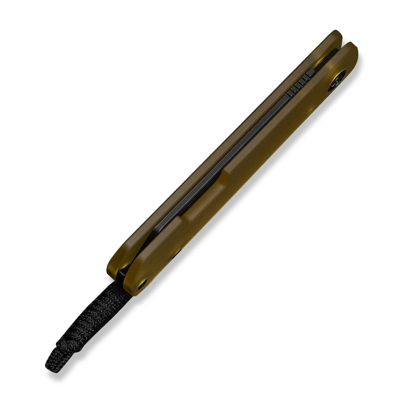 CIVIVI Slippy Sendy Slip Joint Knife Milled Bead Blasted Yellow Ultem Handle (2.81" Black Stonewashed Nitro-V Blade)  C24075A-1, With Black Paracord Lanyard Attached - Image 8