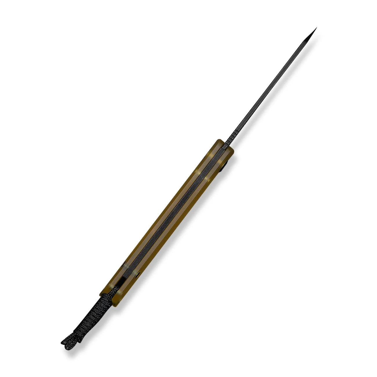 CIVIVI Slippy Sendy Slip Joint Knife Milled Bead Blasted Yellow Ultem Handle (2.81" Black Stonewashed Nitro-V Blade)  C24075A-1, With Black Paracord Lanyard Attached - Image 9