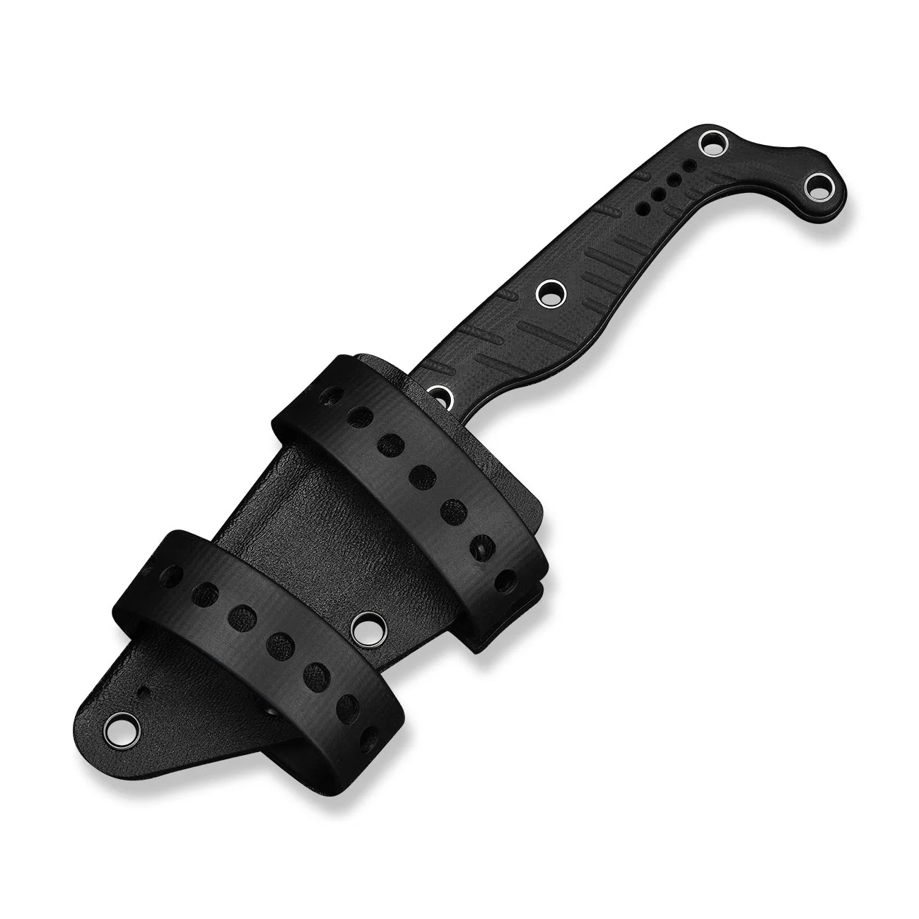 CIVIVI SŌKN Fixed Blade Knife Black G10 Handle (2.82" Black Stonewashed Nitro-V Blade) C22027-3, With 1PC Black Kydex Sheath & 2PCS Black Straps - Image 5