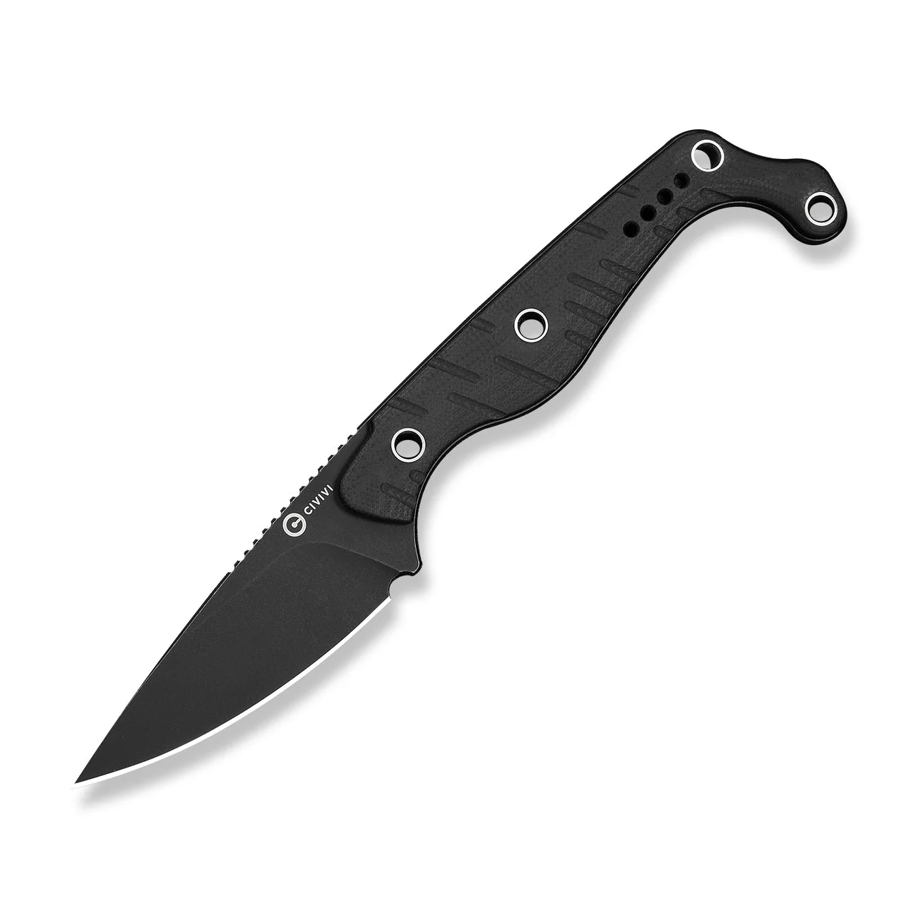 CIVIVI SŌKN Fixed Blade Knife Black G10 Handle (2.82" Black Stonewashed Nitro-V Blade) C22027-3, With 1PC Black Kydex Sheath & 2PCS Black Straps - Image 7