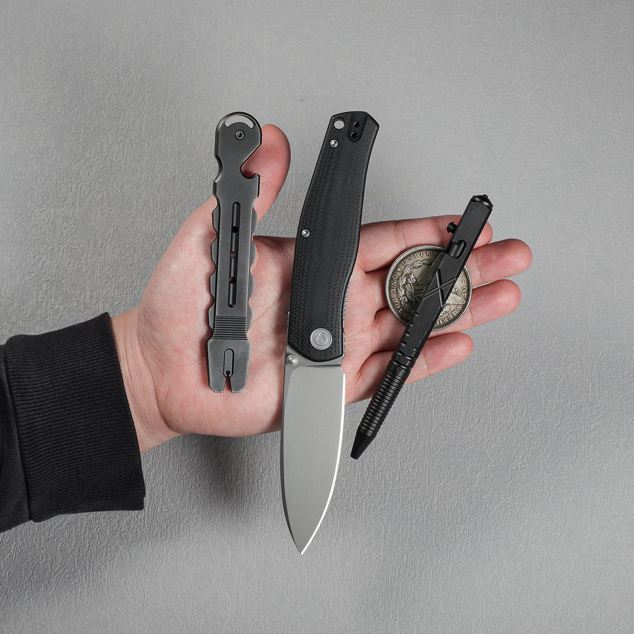 CIVIVI Sokoke Front Flipper & Thumb Stud Knife G10 Handle (3.35" 14C28N Blade) C22007-1 - Image 3