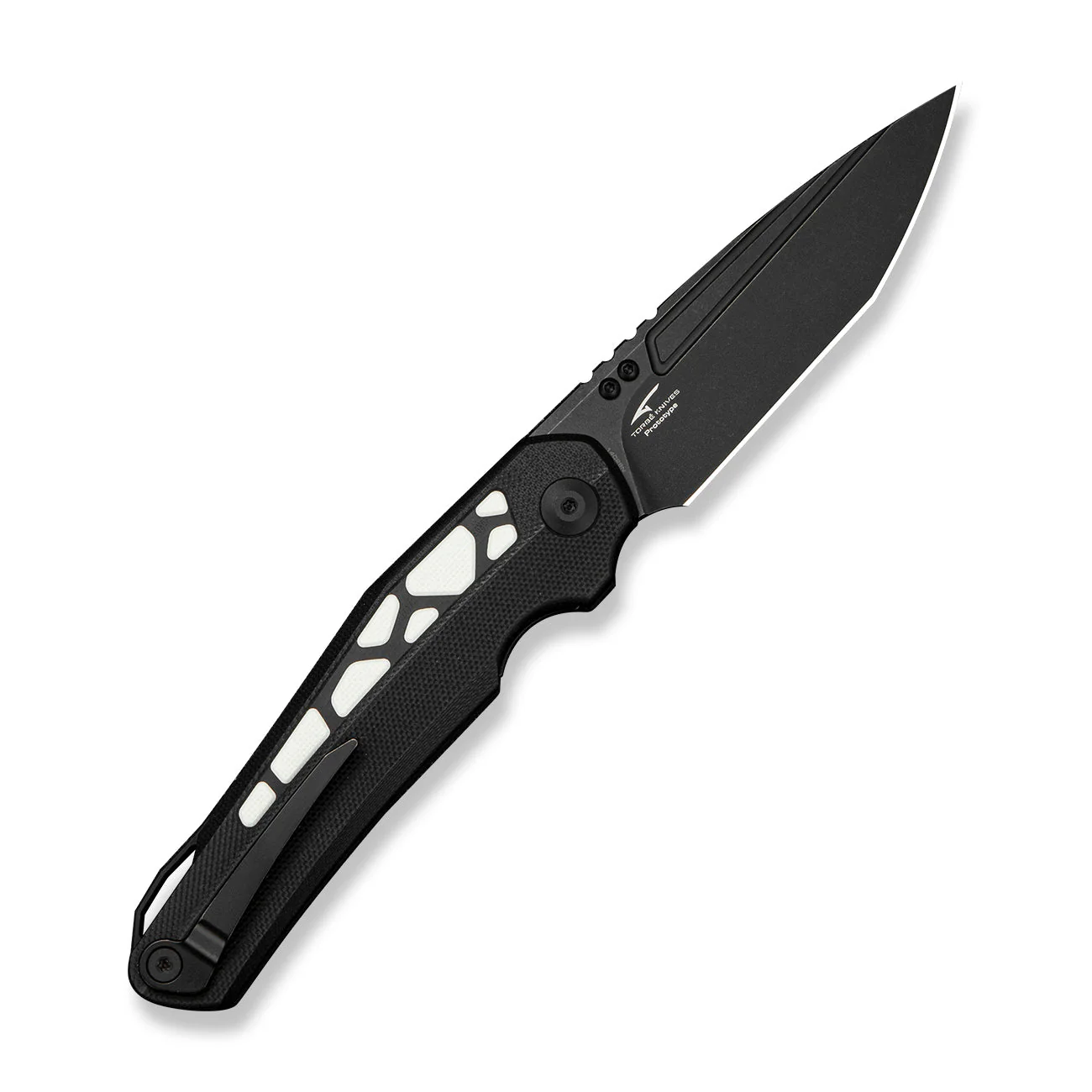 CIVIVI Sollertis Front Flipper Knife Black / White G10 Handle (3.63" Black Stonewashed 14C28N Blade) C24092C Sample1 - Image 2