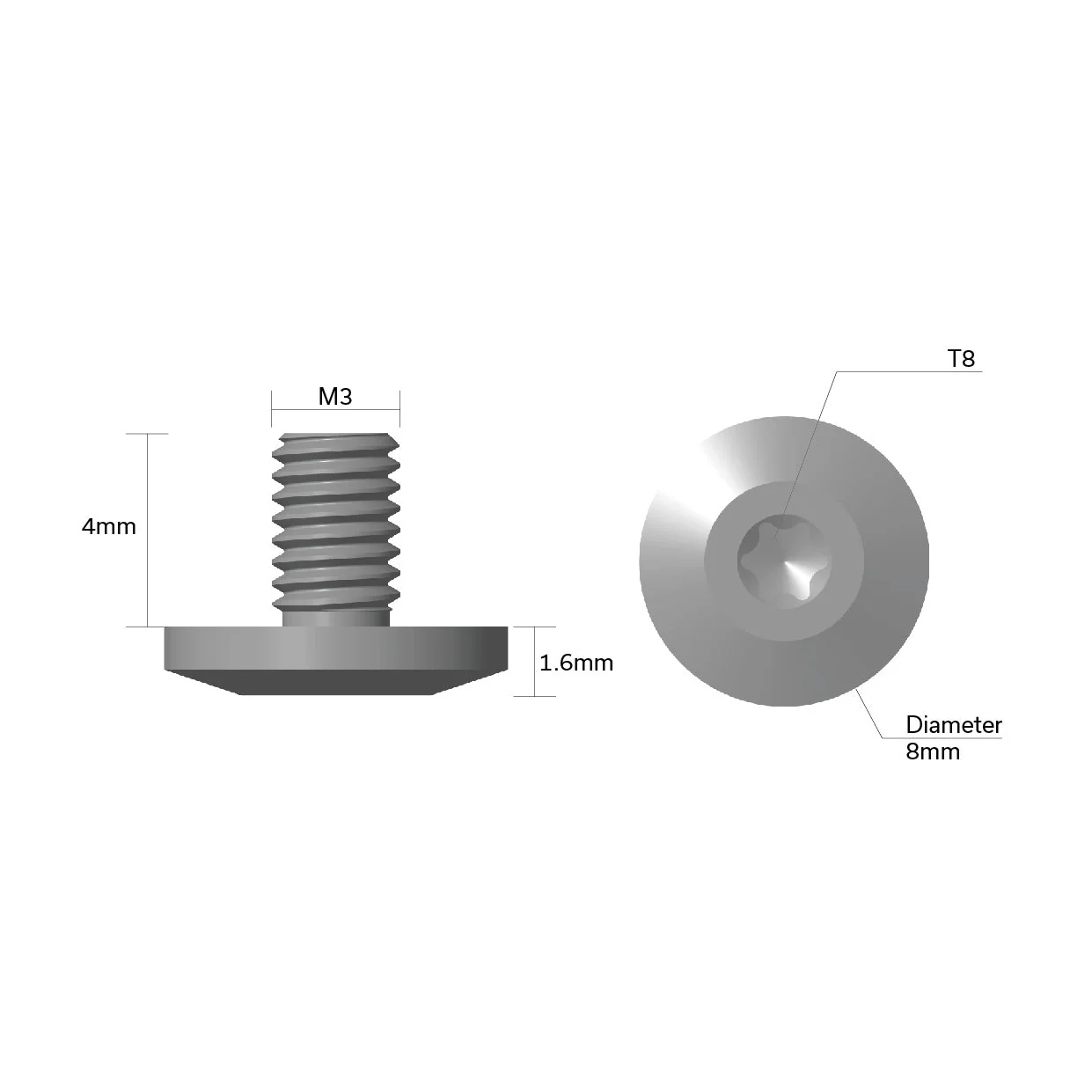 CIVIVI Stainless Steel Pivot Screw (Diameter 8MM) CA-11B - Image 2