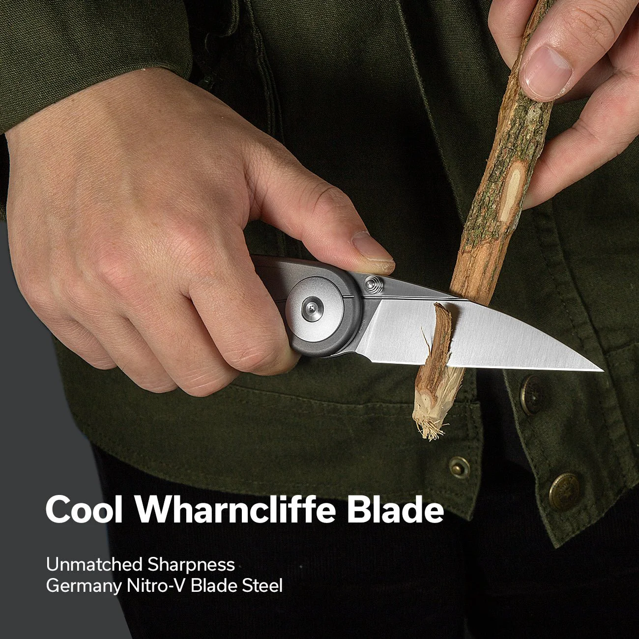 CIVIVI Starflare Thumb Stud & Button Lock Knife Aluminum Handle (3.3" Nitro-V Blade) C23052-2 - Image 4