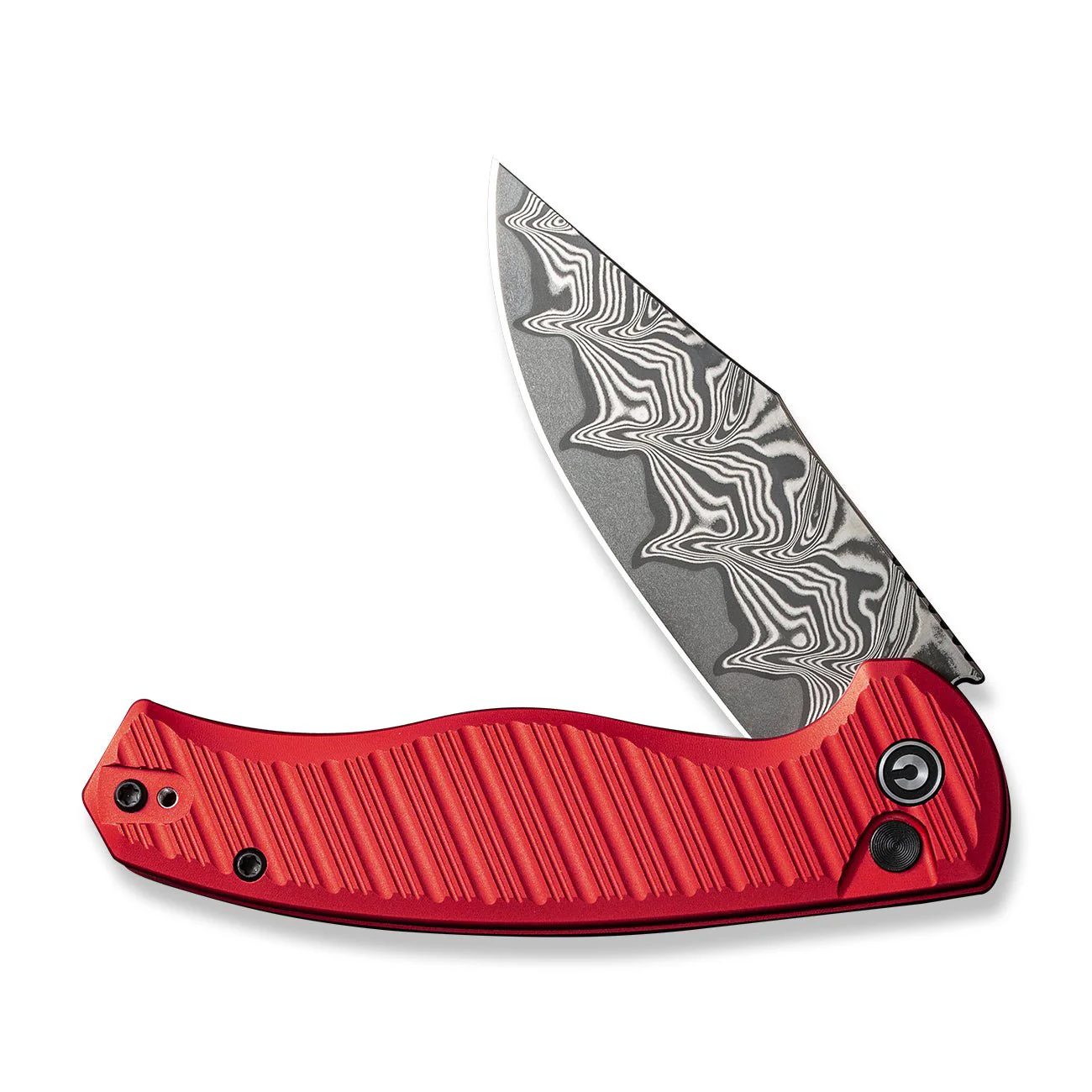 CIVIVI Stormhowl Flipper & Button Lock Knife Aluminum Handle (3.3" Damascus Blade) C23040B-DS1 - Image 10