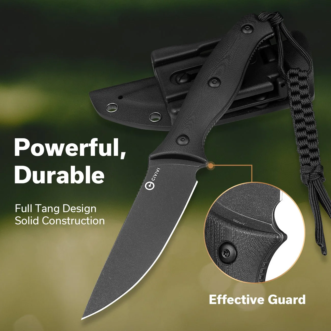CIVIVI Stormridge Fixed Blade Knife G10 Handle (3.92" Nitro-V Blade) C23041-1 - Image 15