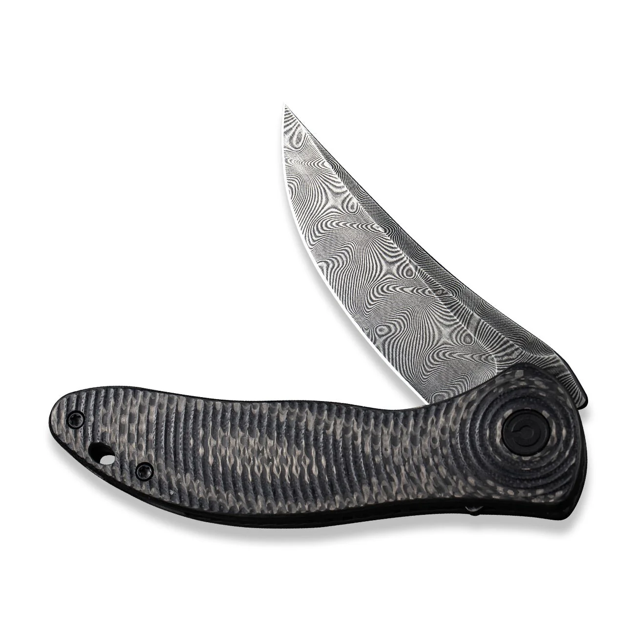 CIVIVI Synergy3 Flipper Knife G10 & Carbon Fiber Handle (3.24" Damascus Blade) C20075A-DS1 - Image 4