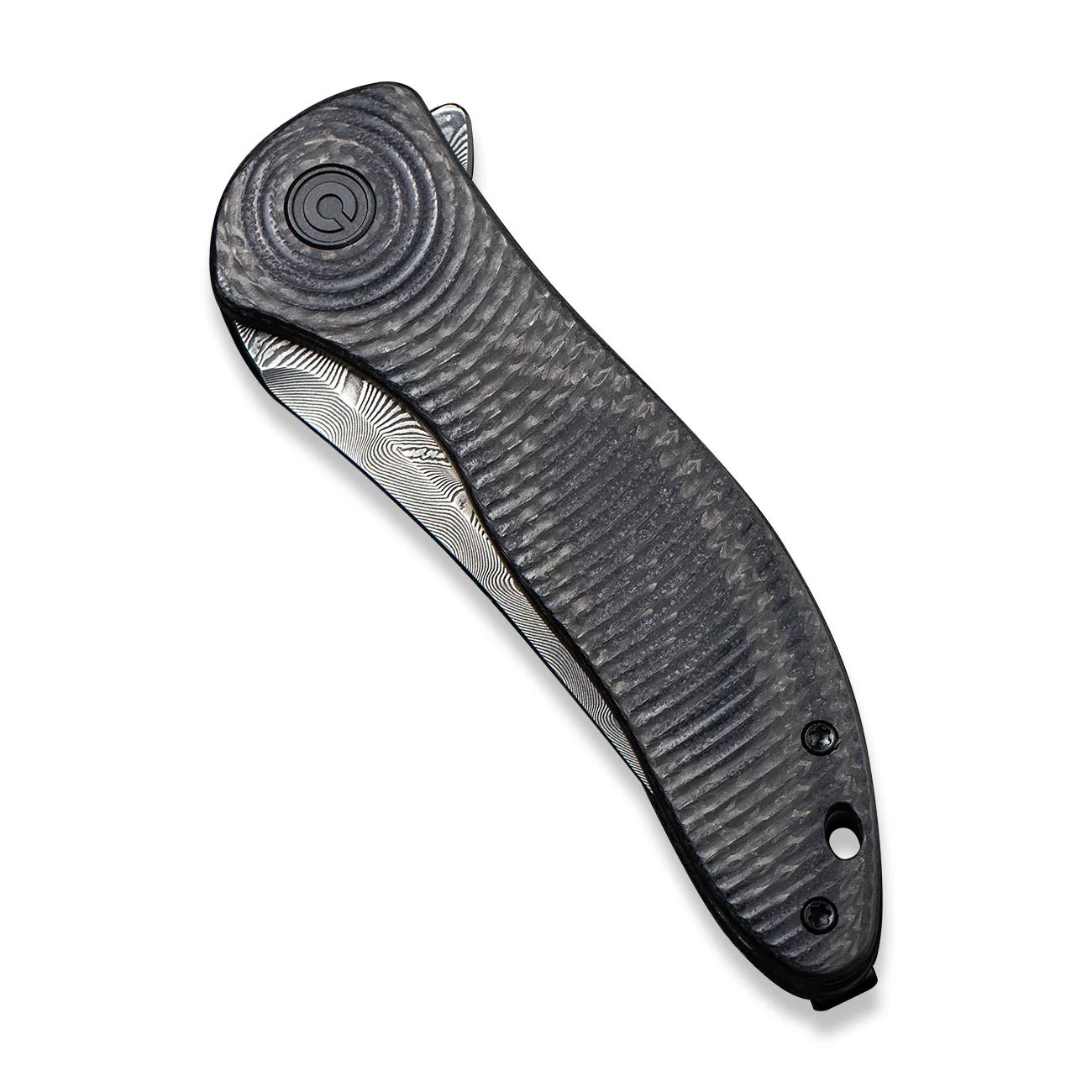 CIVIVI Synergy3 Flipper Knife G10 & Carbon Fiber Handle (3.24" Damascus Blade) C20075B-DS1 - Image 5