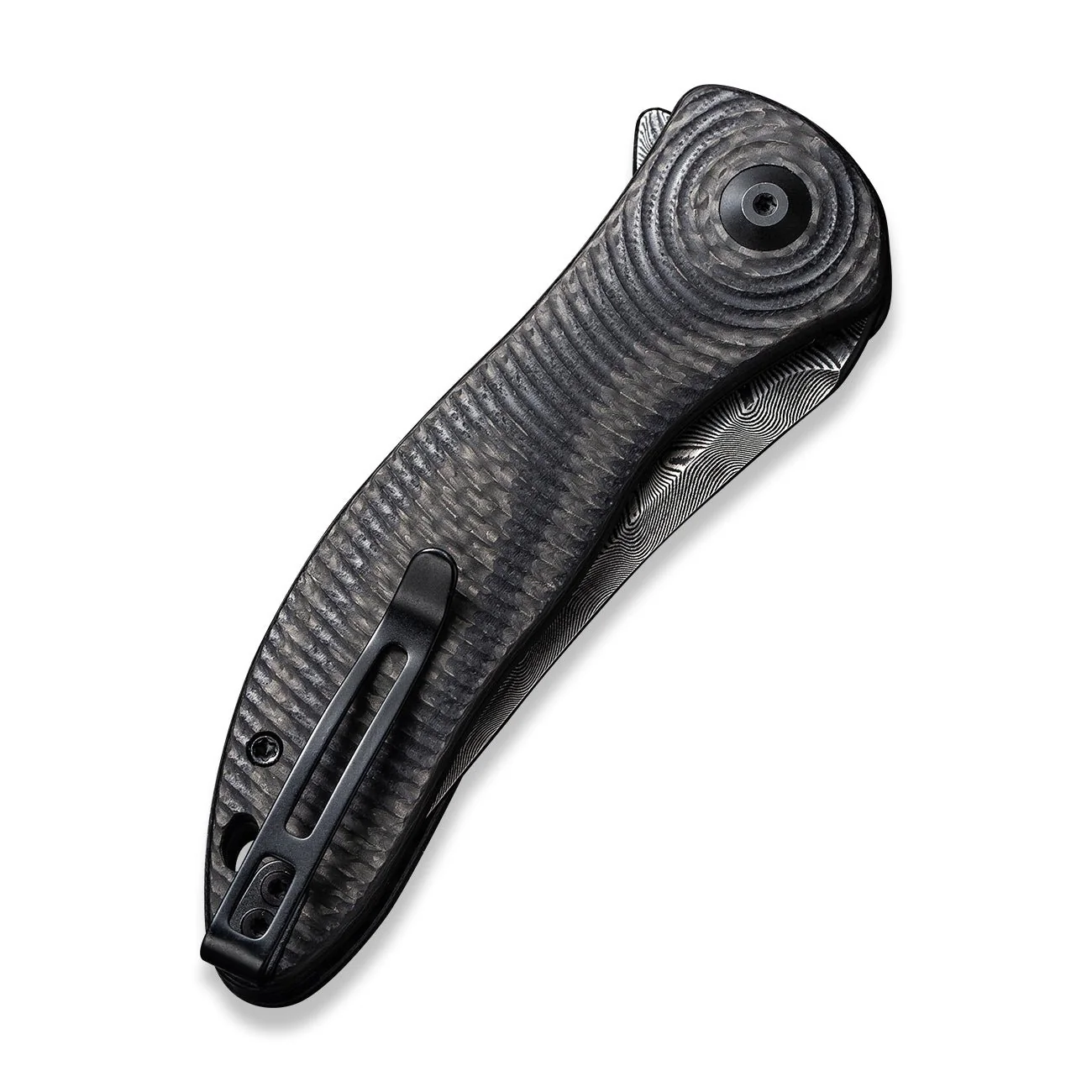CIVIVI Synergy3 Flipper Knife G10 & Carbon Fiber Handle (3.24" Damascus Blade) C20075B-DS1 - Image 6
