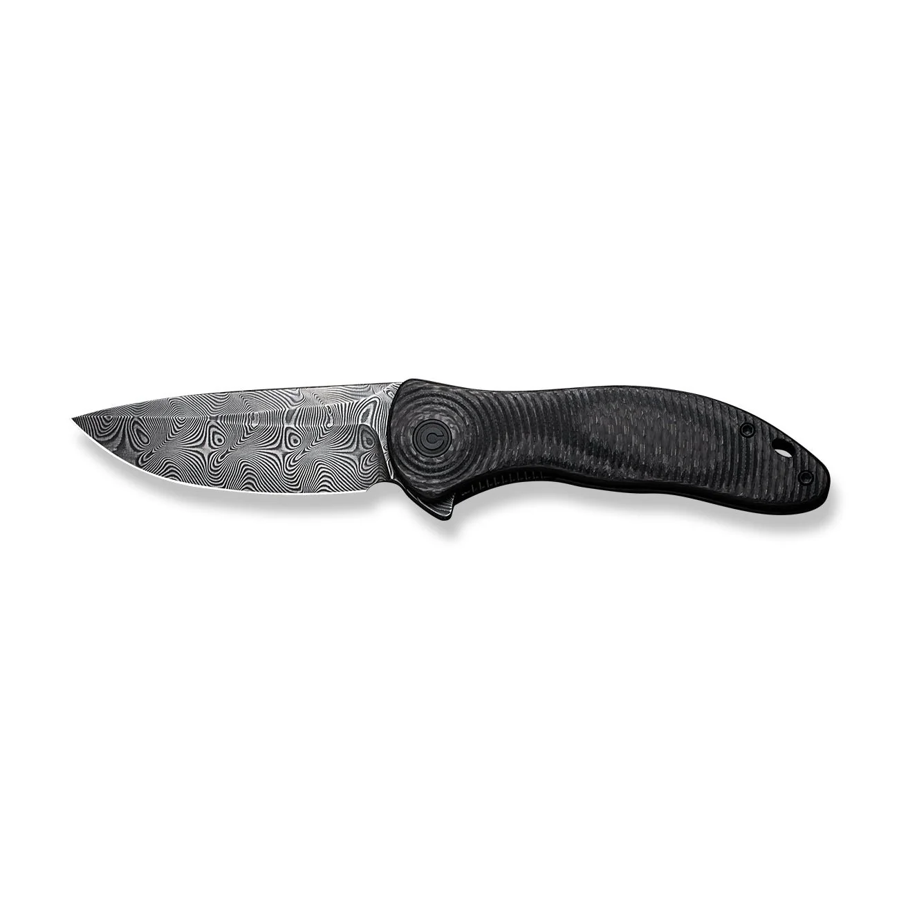 CIVIVI Synergy3 Flipper Knife G10 & Carbon Fiber Handle (3.24" Damascus Blade) C20075D-DS1 - Image 4