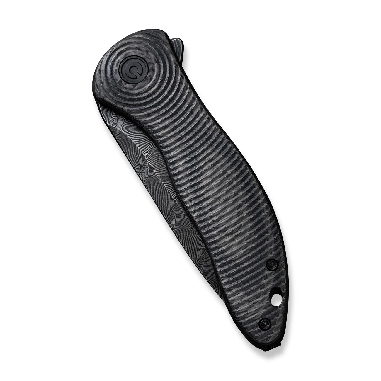 CIVIVI Synergy3 Flipper Knife G10 & Carbon Fiber Handle (3.24" Damascus Blade) C20075D-DS1 - Image 6