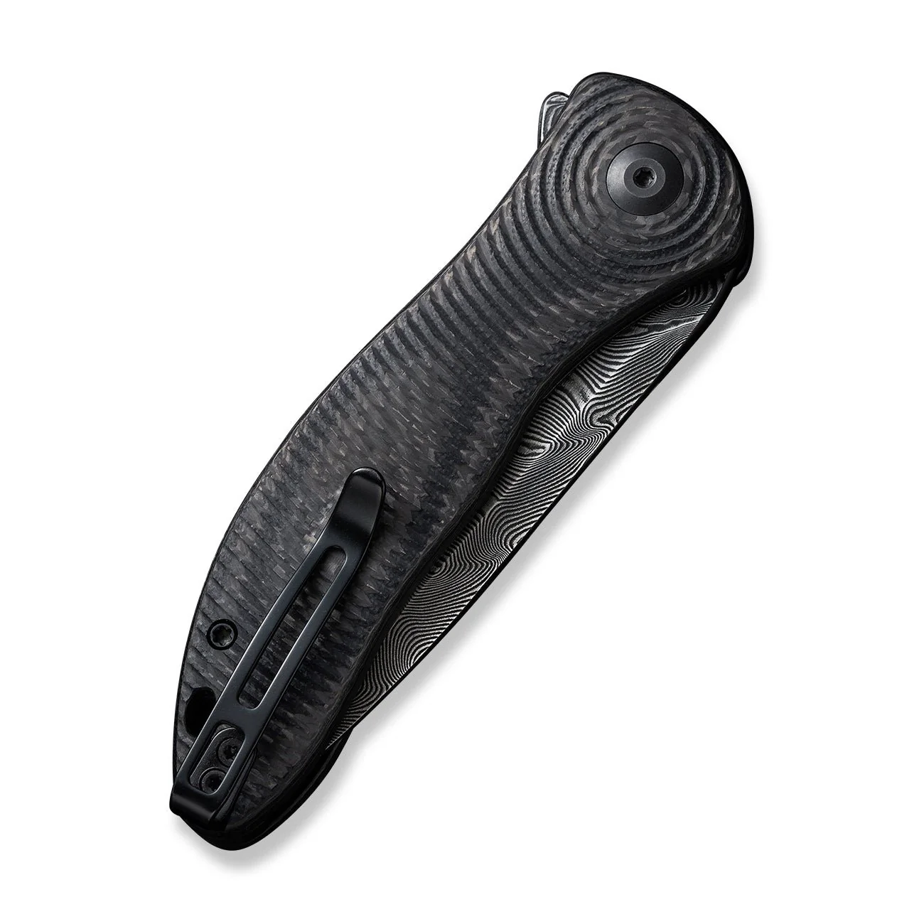 CIVIVI Synergy3 Flipper Knife G10 & Carbon Fiber Handle (3.24" Damascus Blade) C20075D-DS1 - Image 7