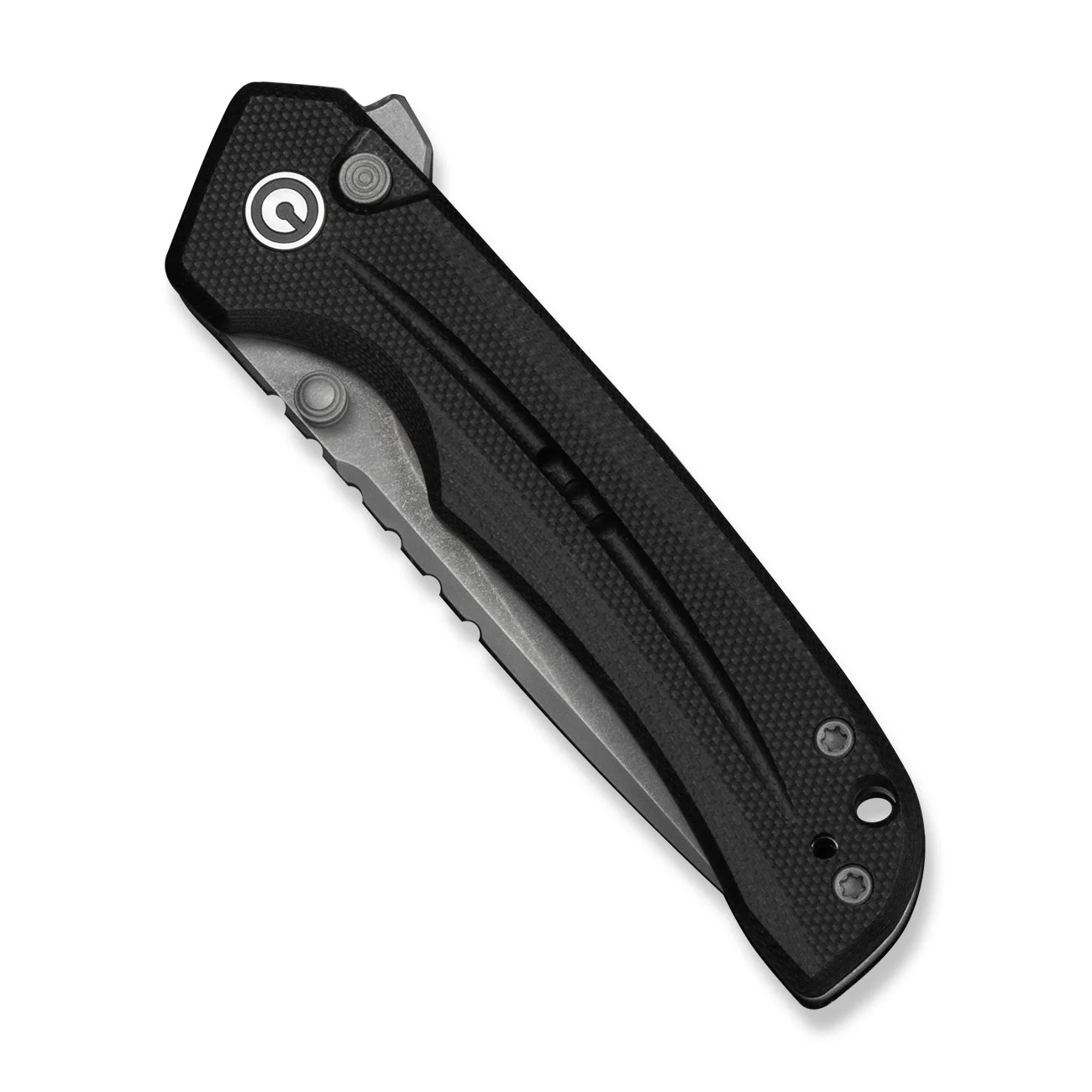 CIVIVI Tarask Flipper & Thumb Stud & Button Lock Knife Black G10 Handle (2.96" Gray Stonewashed Nitro-V Blade) C25023C-1 - Image 6