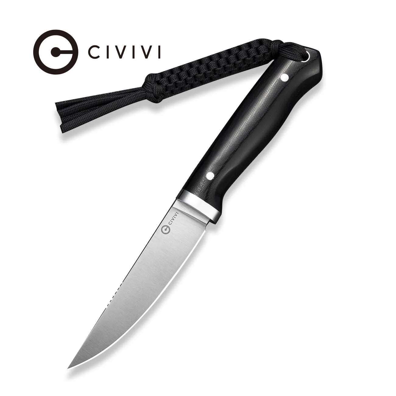 CIVIVI Terravane Fixed Blade Knife Black G10 Handle (4.15" Satin Finished AEB-L Blade) C25080 Sample1