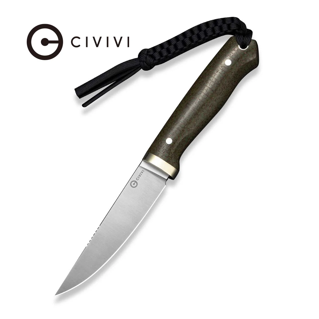 CIVIVI Terravane Fixed Blade Knife Green Burlap Micarta Handle (4.15" Satin Finished AEB-L Blade) C25080 Sample2