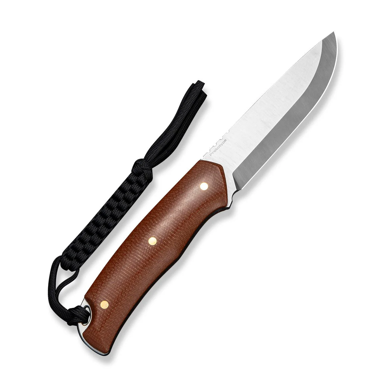 CIVIVI Thaloryn Fixed Blade Knife Brown Canvas Micarta Handle (4.1" Satin Finished AEB-L Blade) C25082 Sample2, With 1PC Brown Leather Sheath and 1PC Black Lanyard - Image 2