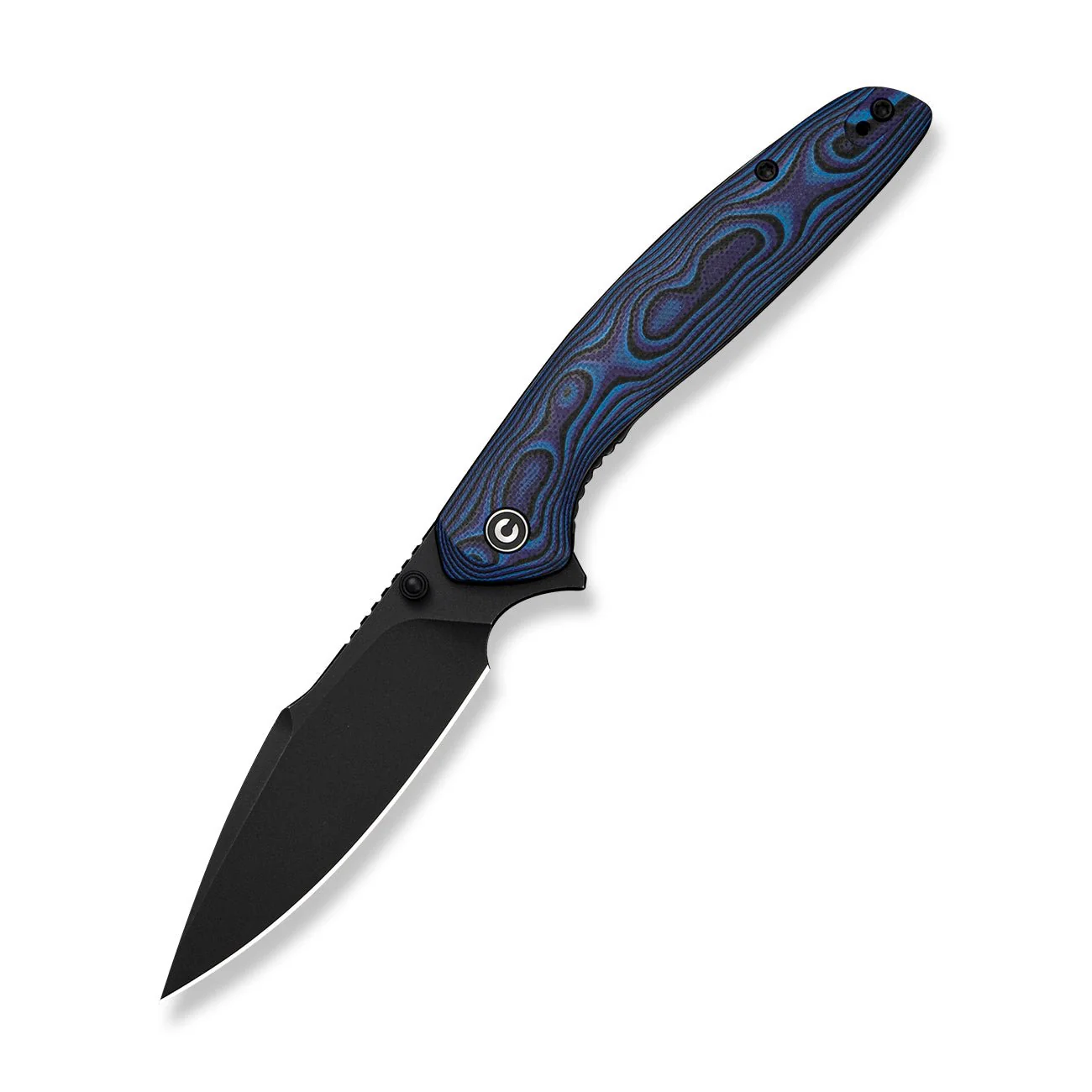 CIVIVI Thraxen Flipper & Thumb Stud Knife Black & Blue & Purple G10 Handle (3.44" Black Stonewashed Nitro-V Blade) C25081 Sample1 - Image 3