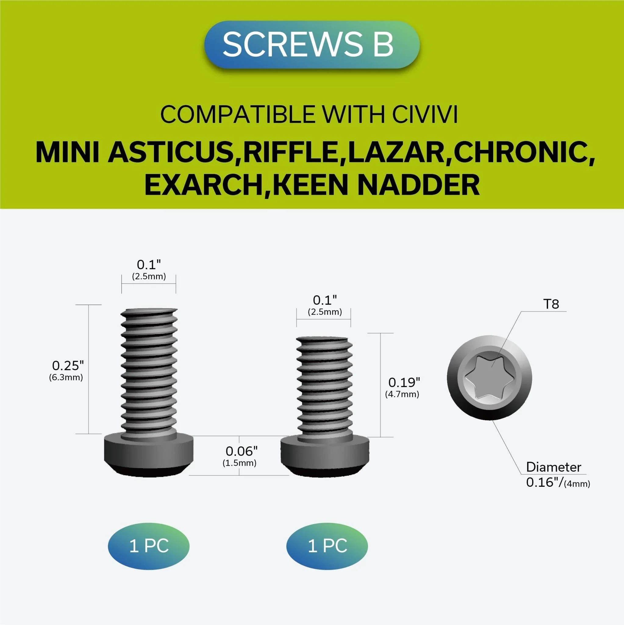 CIVIVI Titanium Pocket Clip with 6PCS Titanium screws T001C - Image 4