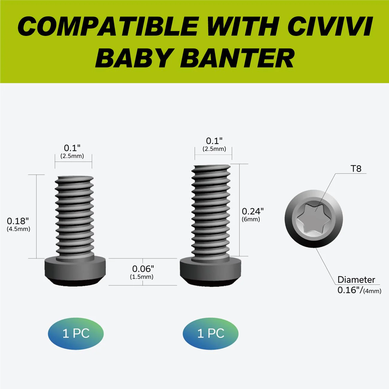 CIVIVI Titanium Pocket Clip for Baby Banter Knife, with 2PCS Titanium Screws T003B (Black) - Image 6