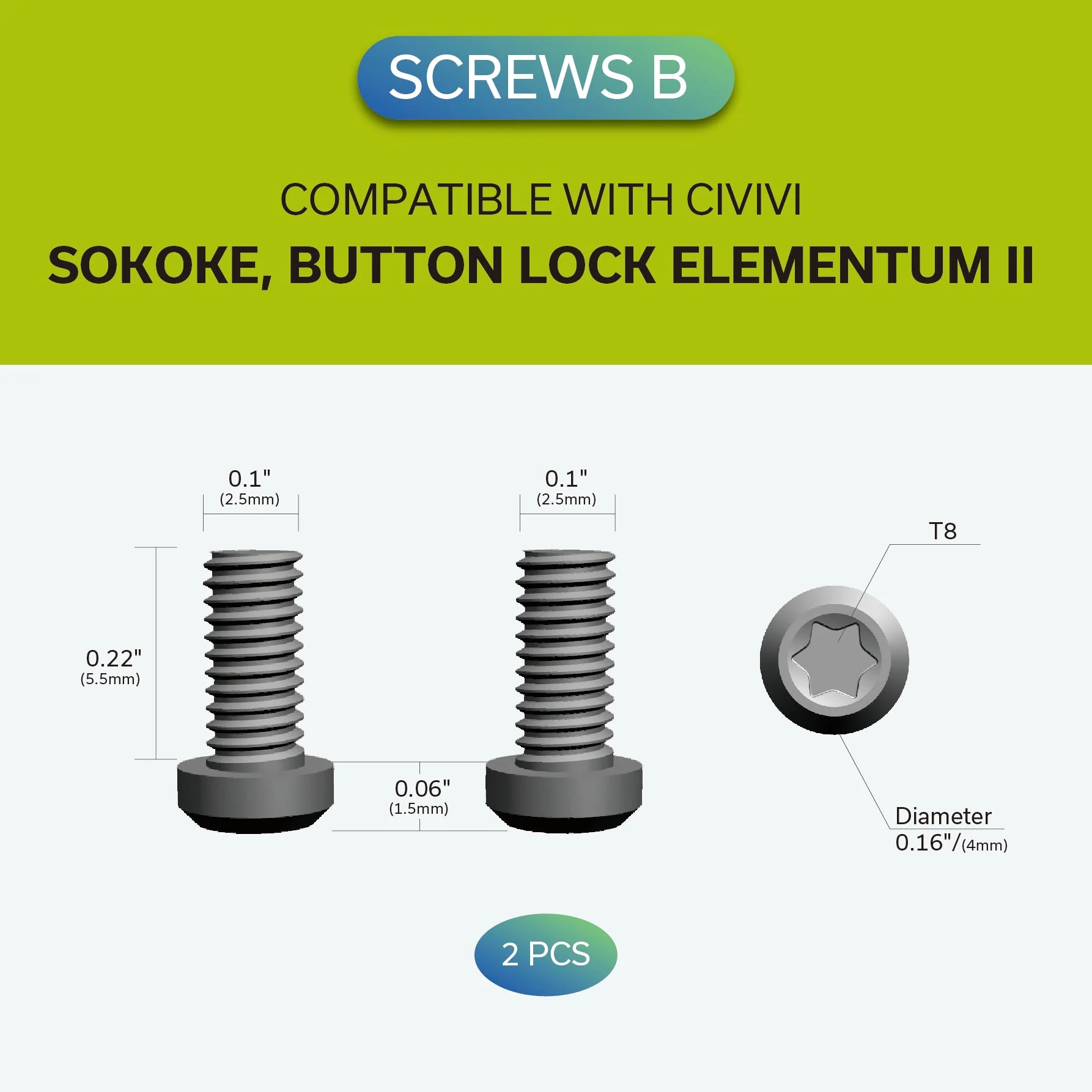 CIVIVI Titanium Pocket Clip with 2 Pairs Titanium Screws T003D (Black) - Image 5