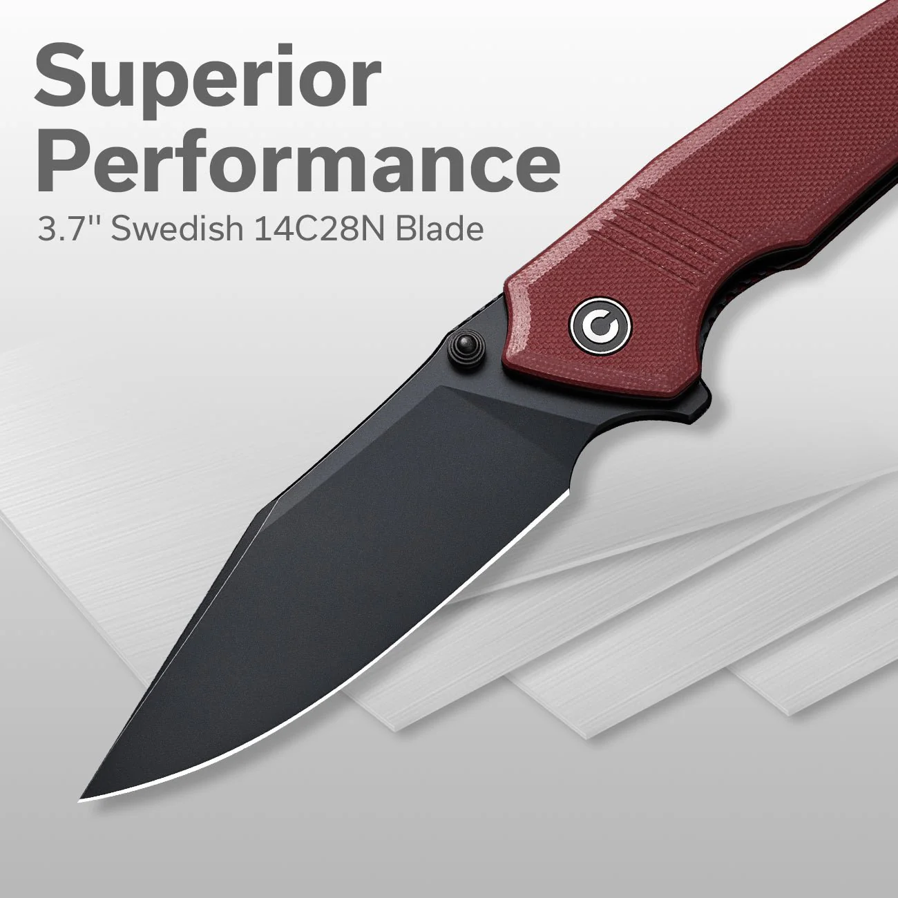 CIVIVI Tranquil Flipper & Thumb Stud Knife G10 Handle (3.7" 14C28N Blade) C23027-2 - Image 2