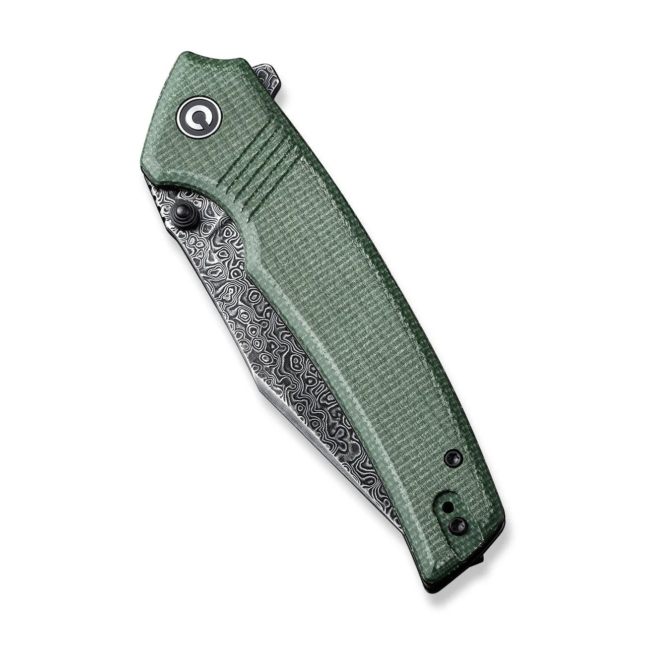 CIVIVI Tranquil Flipper & Thumb Stud Knife Micarta Handle (3.7" Damascus Blade) C23027-DS1 - Image 10