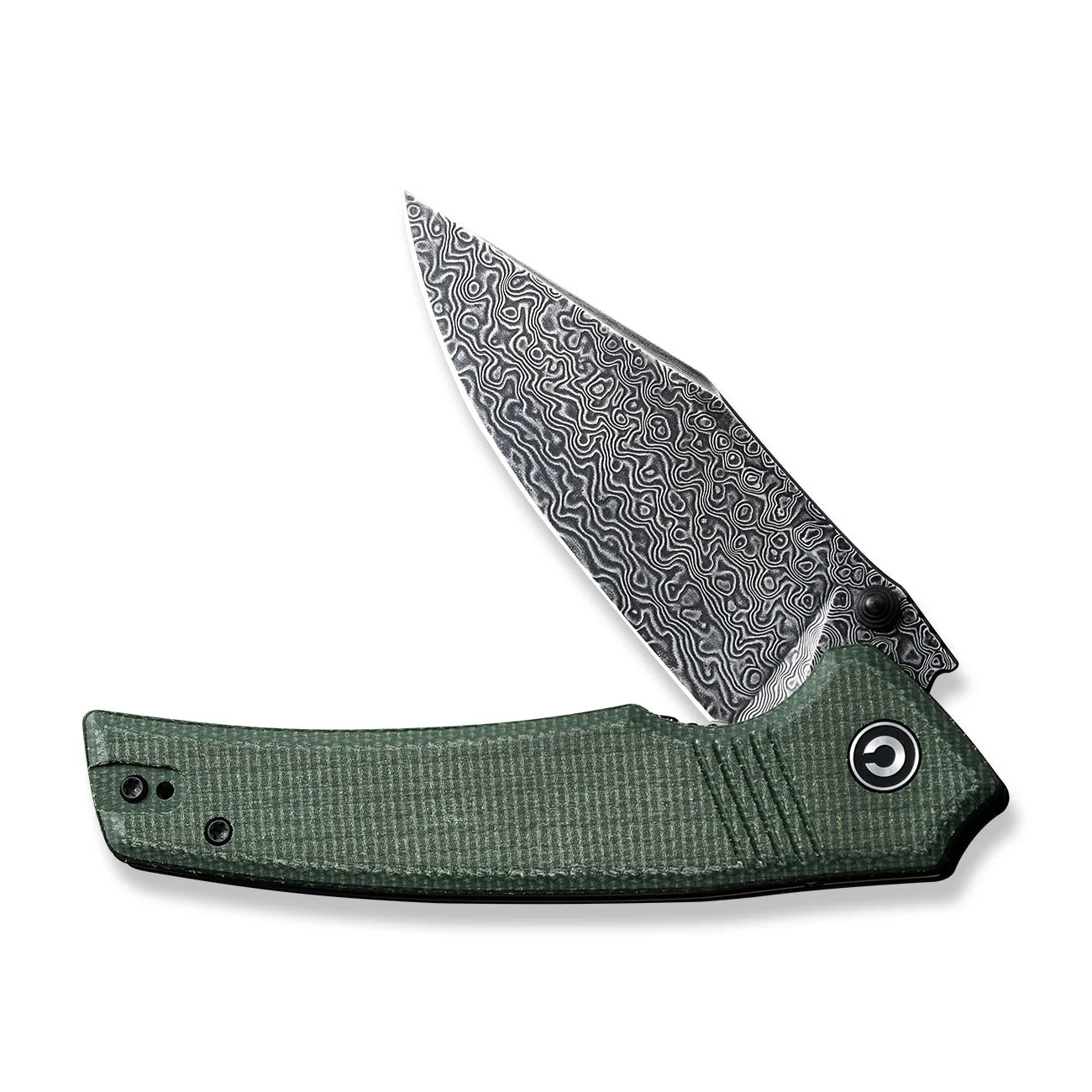 CIVIVI Tranquil Flipper & Thumb Stud Knife Micarta Handle (3.7" Damascus Blade) C23027-DS1 - Image 8