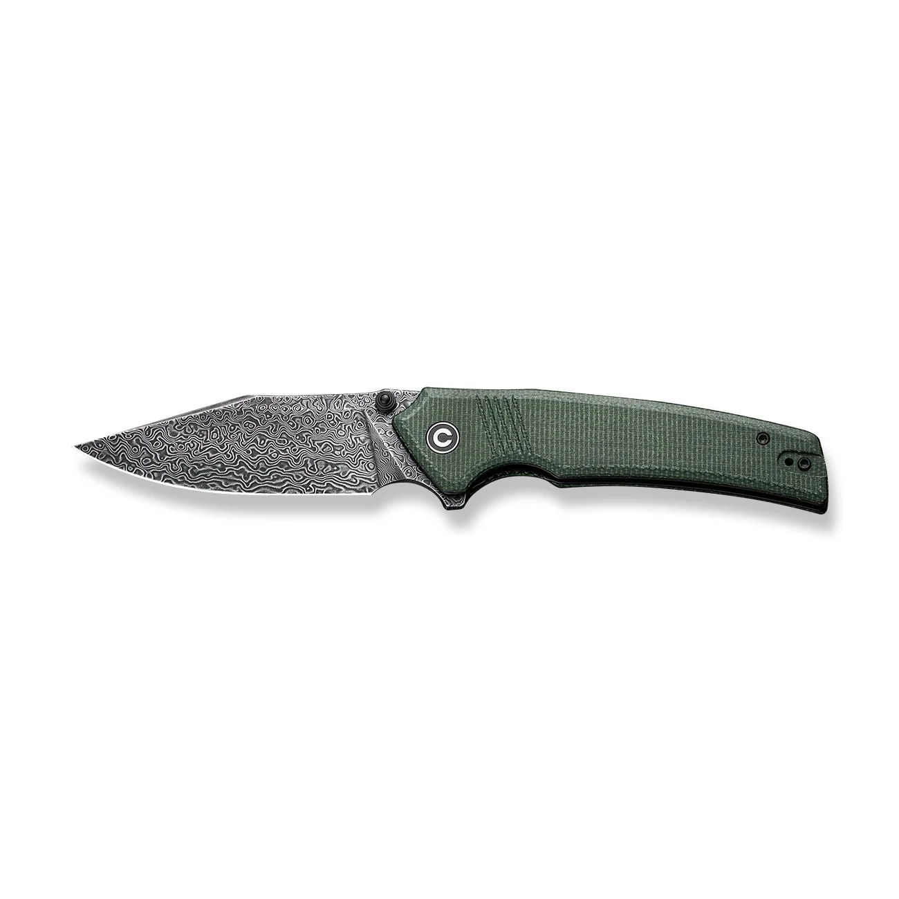 CIVIVI Tranquil Flipper & Thumb Stud Knife Micarta Handle (3.7" Damascus Blade) C23027-DS1 - Image 9