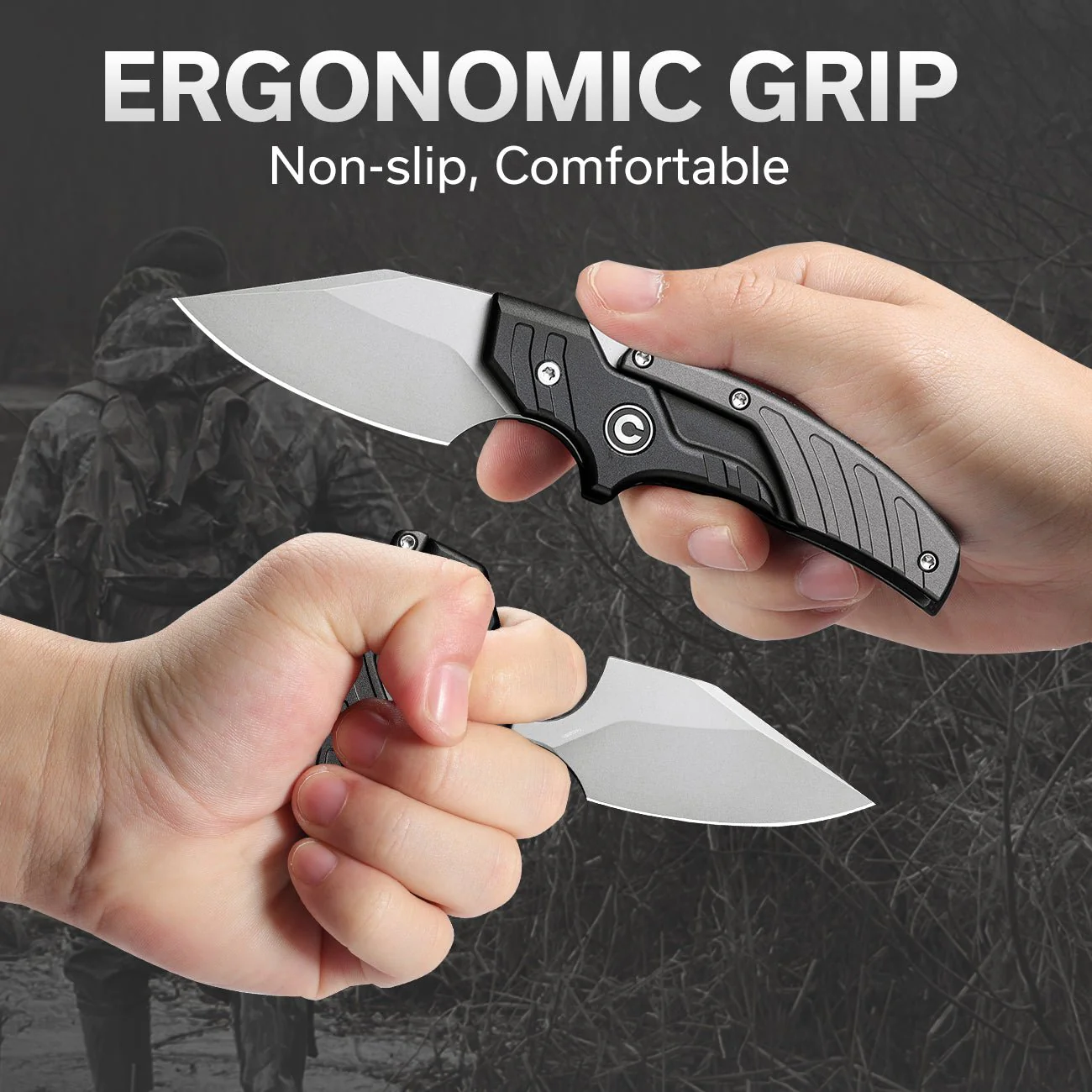 CIVIVI Typhoeus Adjustable Fixed Blade Knife Aluminum Handle (2.27" 14C28N Blade) C21036-3 - Image 4