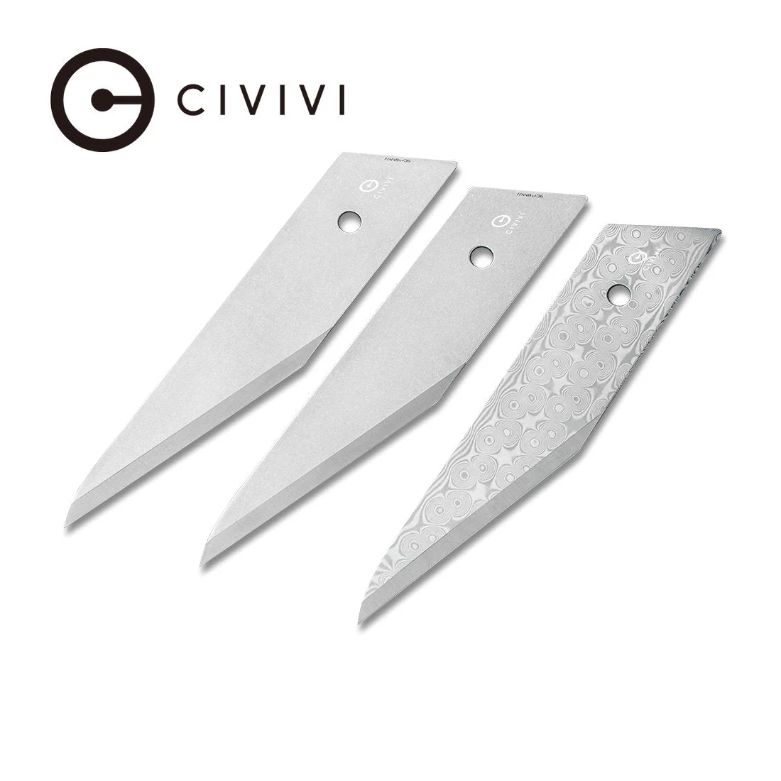 CIVIVI Utility Blades 3PCS In A Pack (1PC Damascus And 2PCS 9Cr18MoV) CA-03A