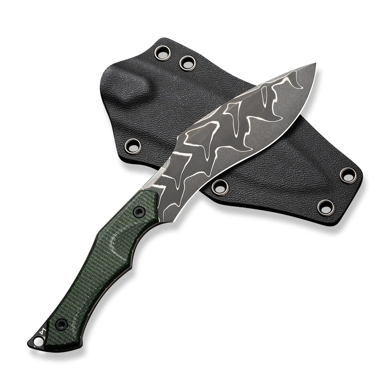 CIVIVI Vaquita II Fixed Blade Knife Micarta Handle (3.2" Damascus Blade) C047C-DS2 - Image 11