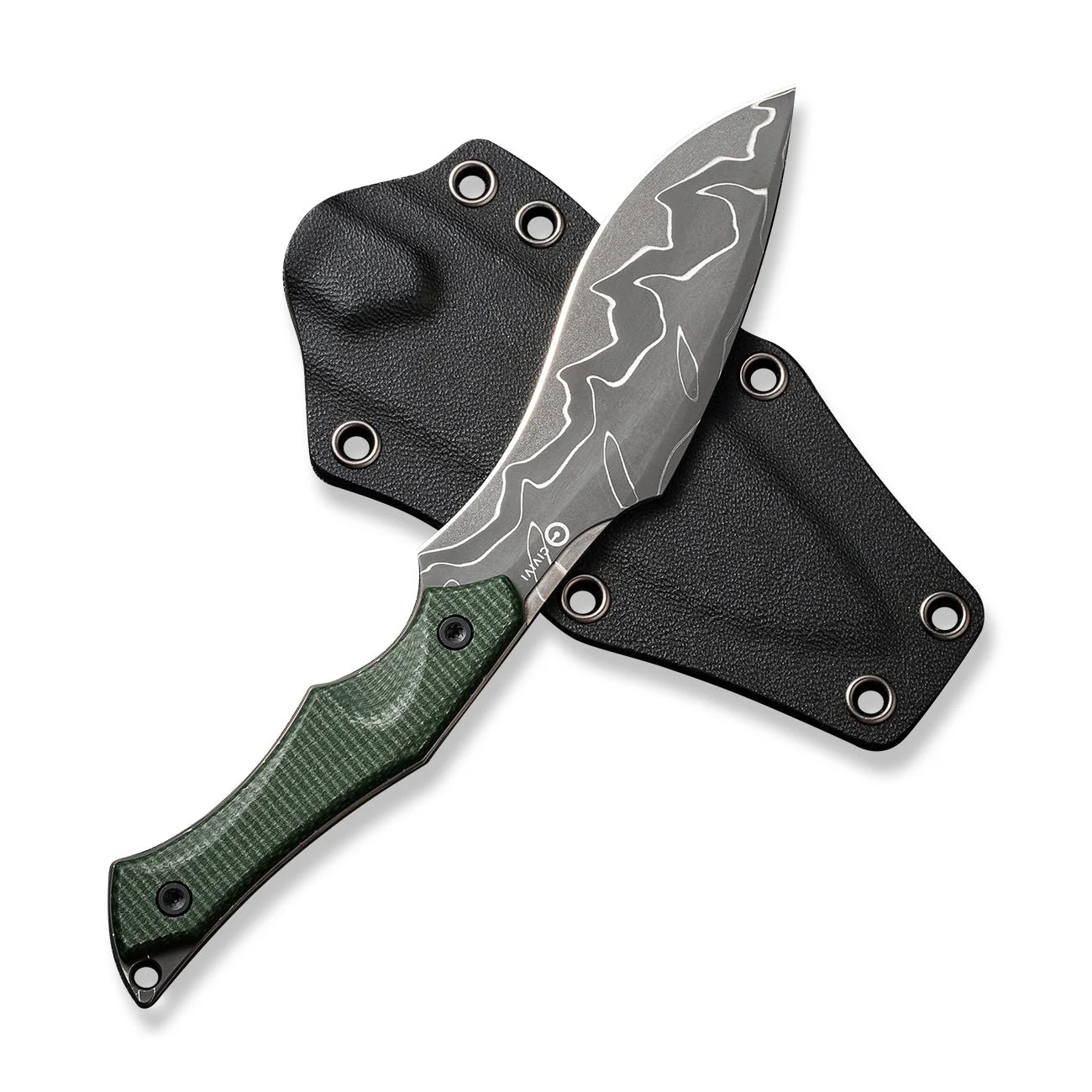 CIVIVI Vaquita II Fixed Blade Knife Micarta Handle (3.2" Damascus Blade) C047C-DS2 - Image 12