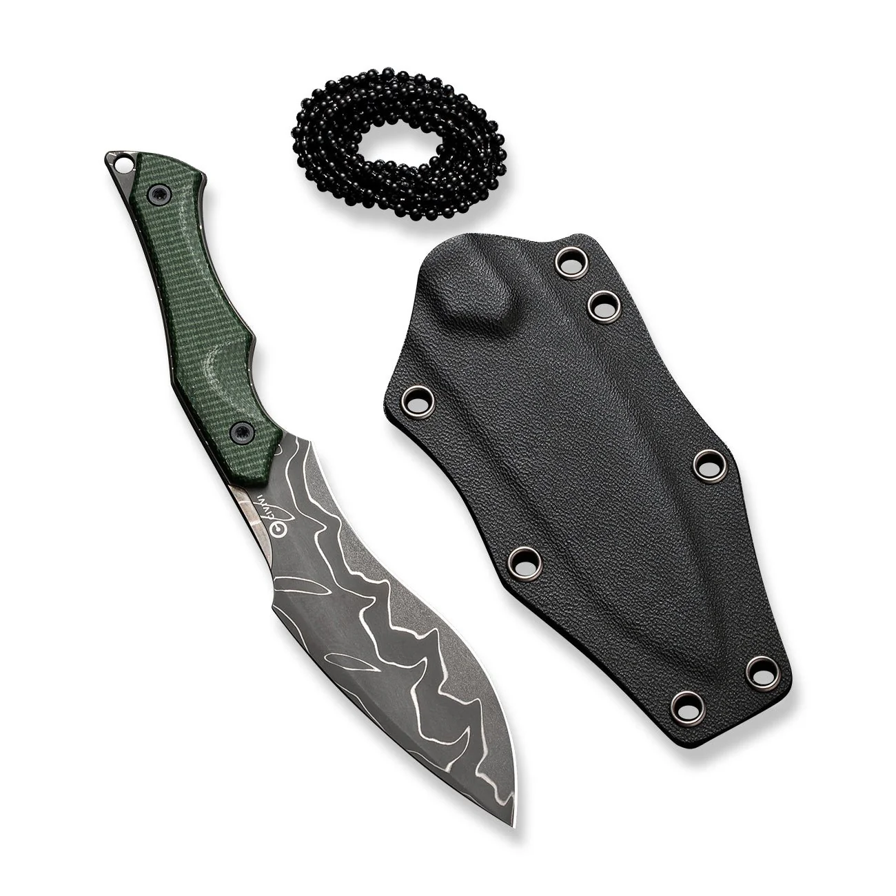 CIVIVI Vaquita II Fixed Blade Knife Micarta Handle (3.2" Damascus Blade) C047C-DS2 - Image 9