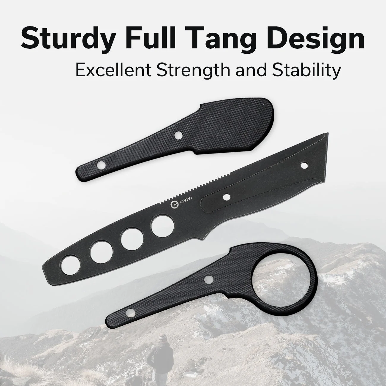 CIVIVI Varius Fixed Blade Knife G10 Handle (3.26" D2 Dull Trainer Blade) C22009C-1 - Image 4