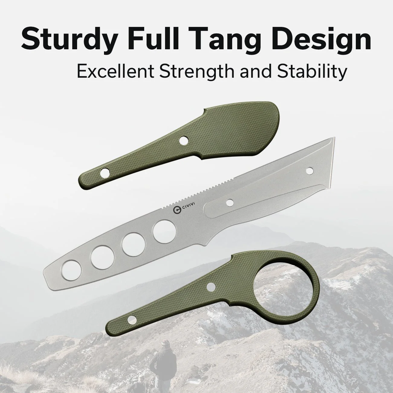CIVIVI Varius Fixed Blade Knife G10 Handle (3.26" D2 Dull Trainer Blade) C22009C-2 - Image 4